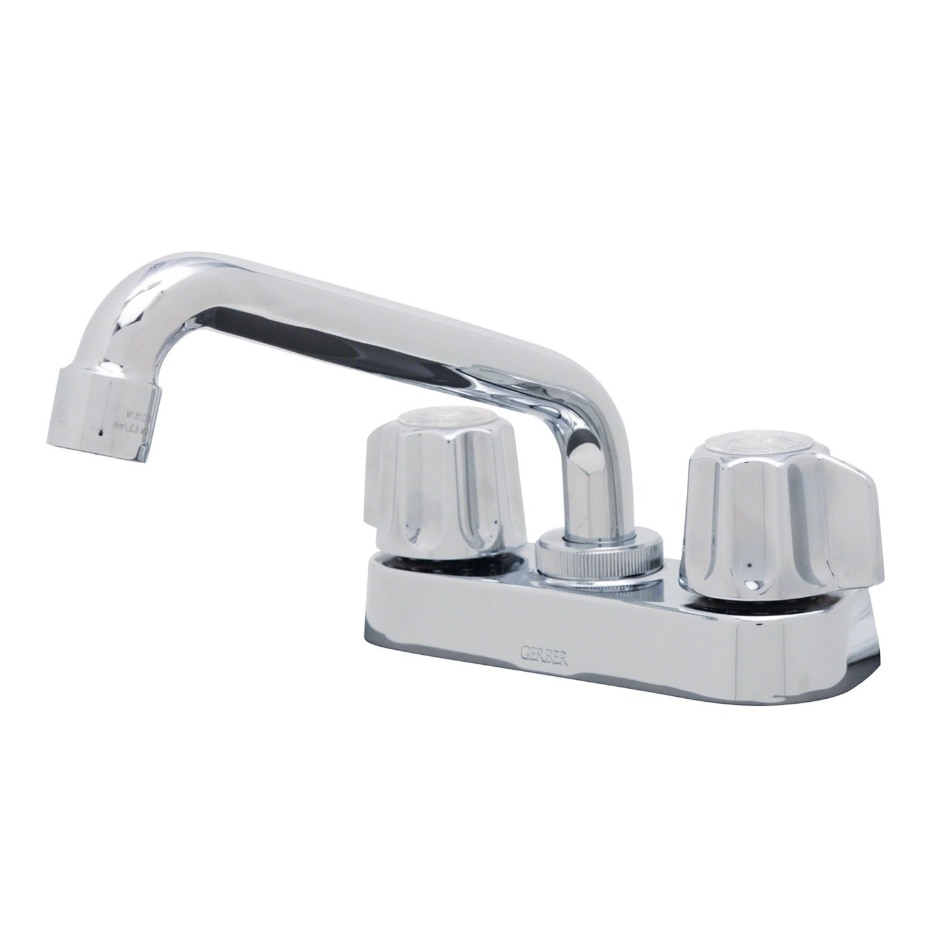 Gerber Classics™ Two Handle Centerset Laundry Faucet with Metal Fluted Handles and 6" Swing Spout