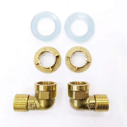 Installation Kit for Wall Mount Commercial Kitchen Faucet Backsplash Mounting Kit Faucets Connector Set for Stainless Steel Prep Utility Sink 1/2 Inch Female to Male