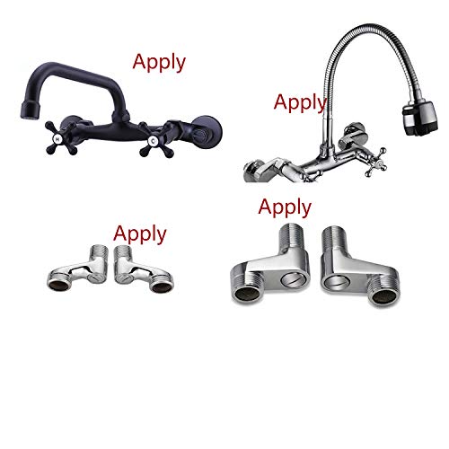 Installation Kit for Wall Mount Commercial Kitchen Faucet Backsplash Mounting Kit Faucets Connector Set for Stainless Steel Prep Utility Sink 1/2 Inch Female to Male — thumbnail 2