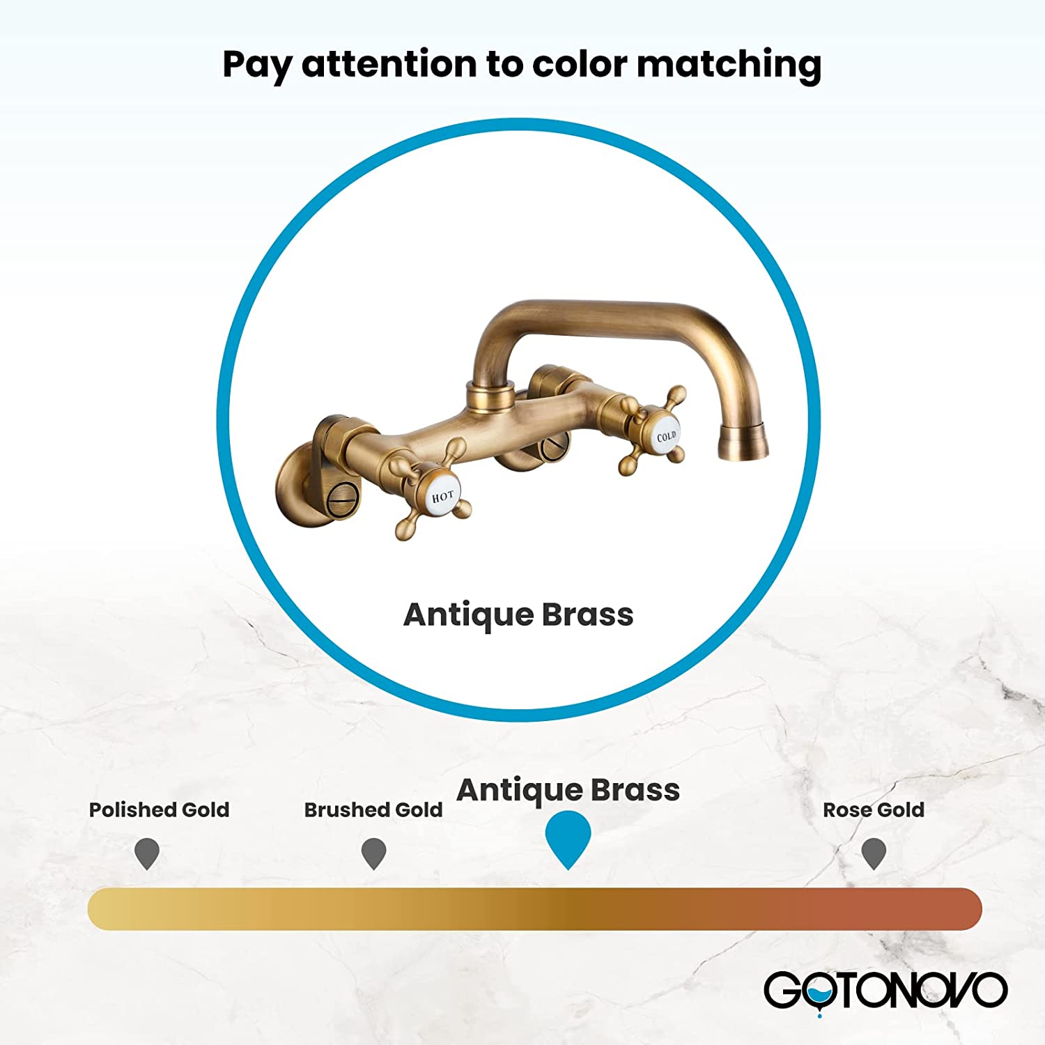 Wall Mount Faucet 6 Inch Center Kitchen Sink Taps 2 Cross Knobs Handle Victorian Commercial — thumbnail 2