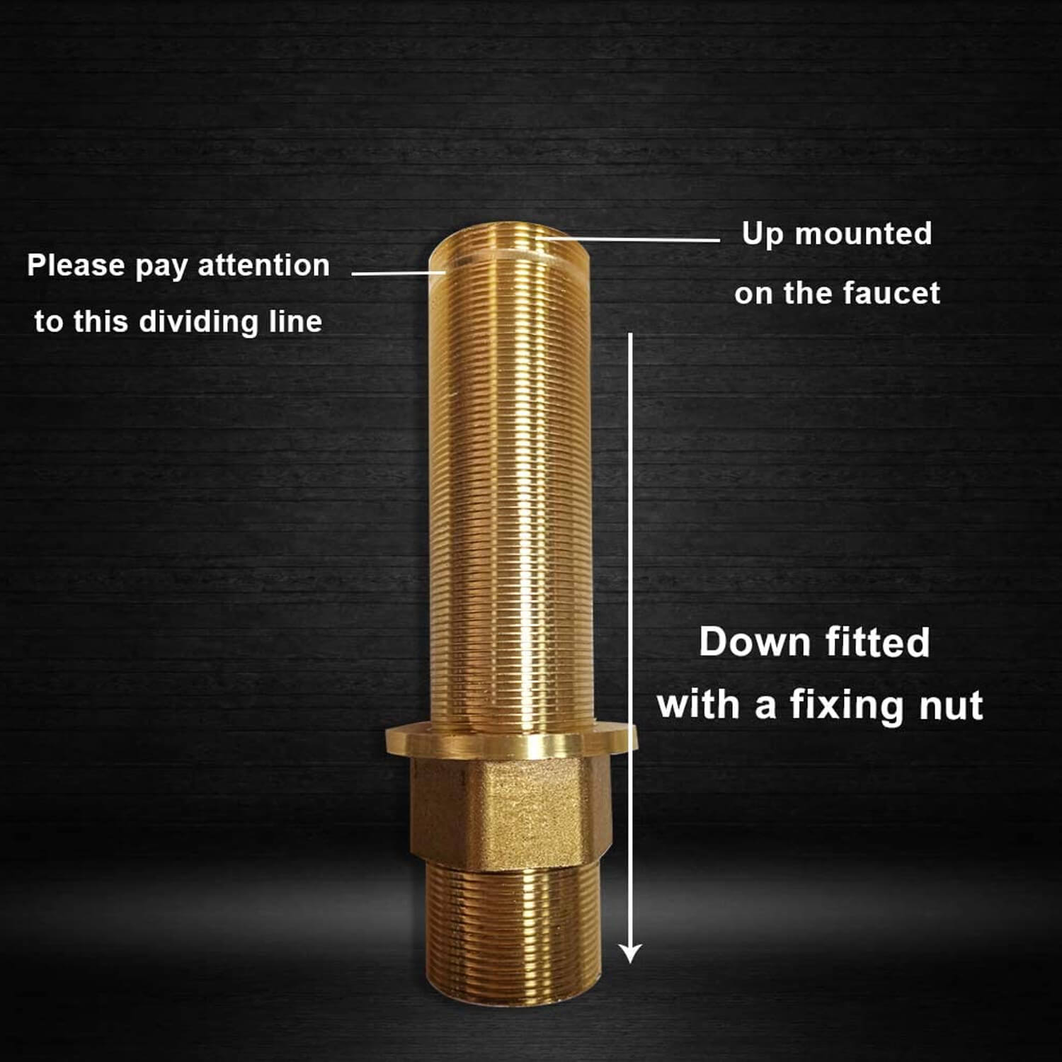 gotonovo Faucet Fittings Nipple Locknut Kit Extension Threaded Pipe Longer Mounting Shank Single Hole 4.7inch&5.9inch&7.9 inch — thumbnail 2