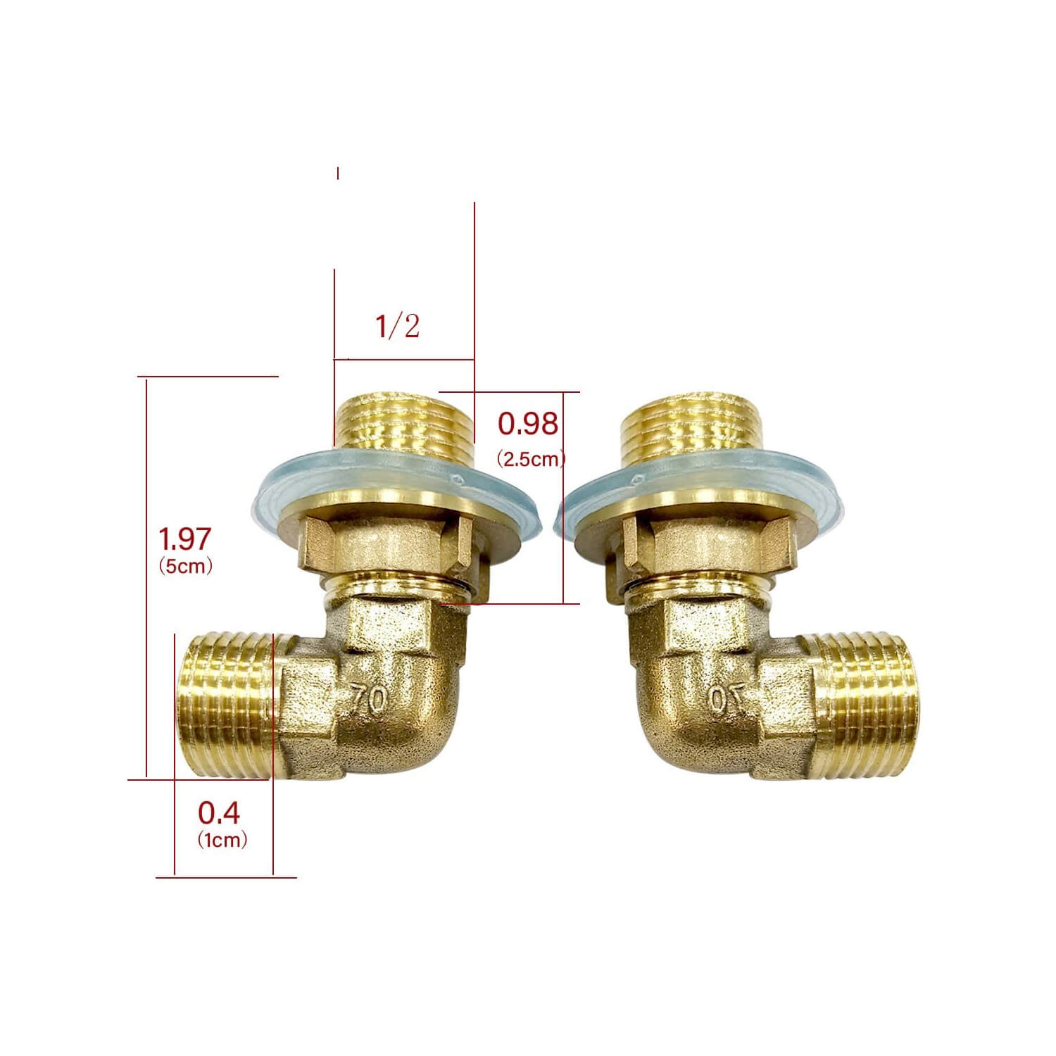 Installation Kit for Wall Mount Faucet Backsplash Mounted Faucets Connector Set for Stainless Steel Commercial Kitchen Prep Utility Sink 1/2 Inch NPT Male — thumbnail 3