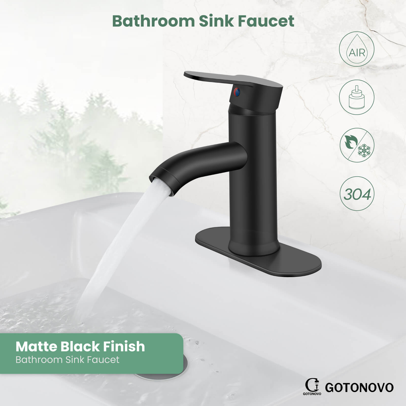 gotonovo Bathroom Vessel Sink Faucet Single Handle Lavatory Vanity Deck Mount Sink Tap with Pop Up Drain( Tall Type& Short Type) — thumbnail 2