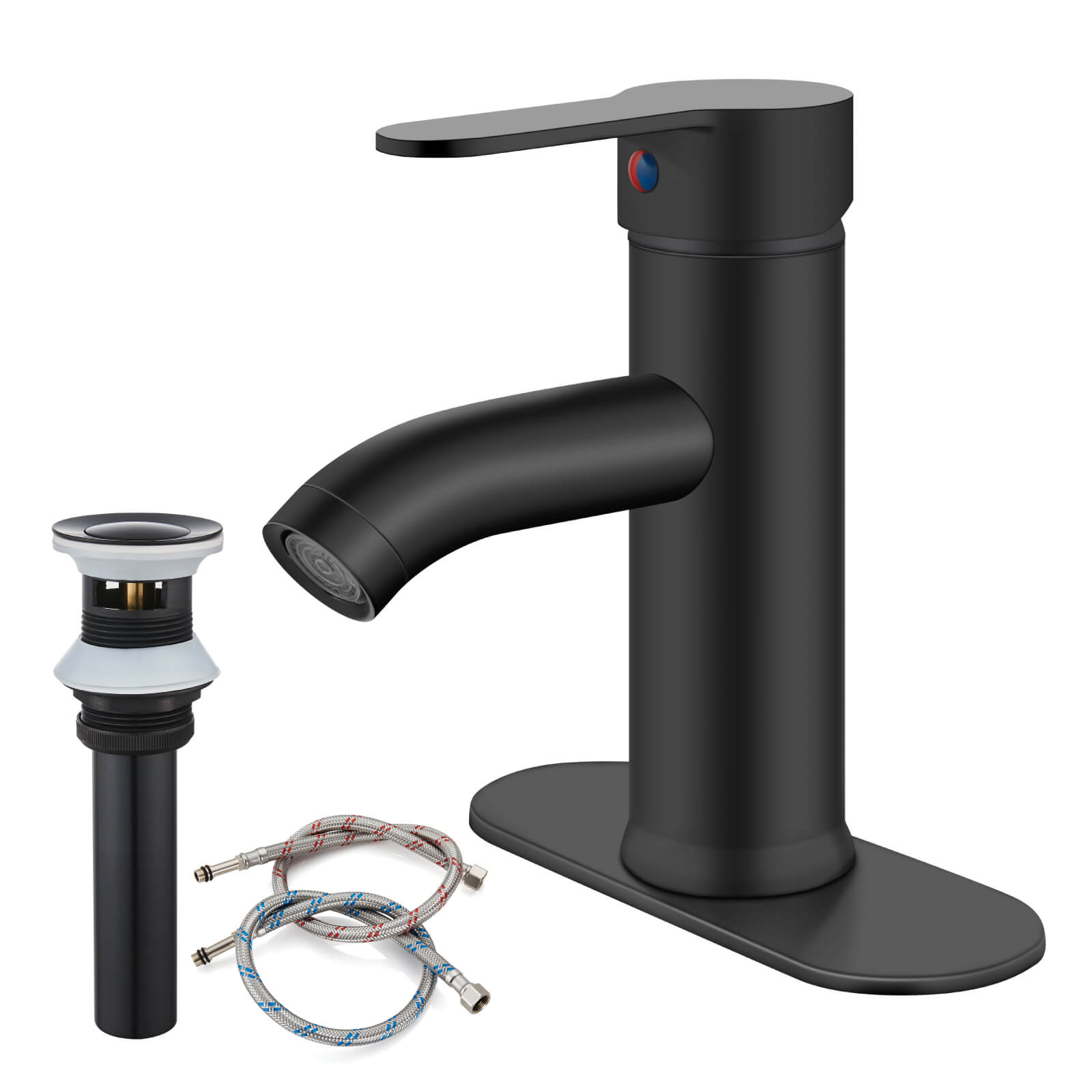 gotonovo Bathroom Vessel Sink Faucet Single Handle Lavatory Vanity Deck Mount Sink Tap with Pop Up Drain( Tall Type& Short Type) — image 1