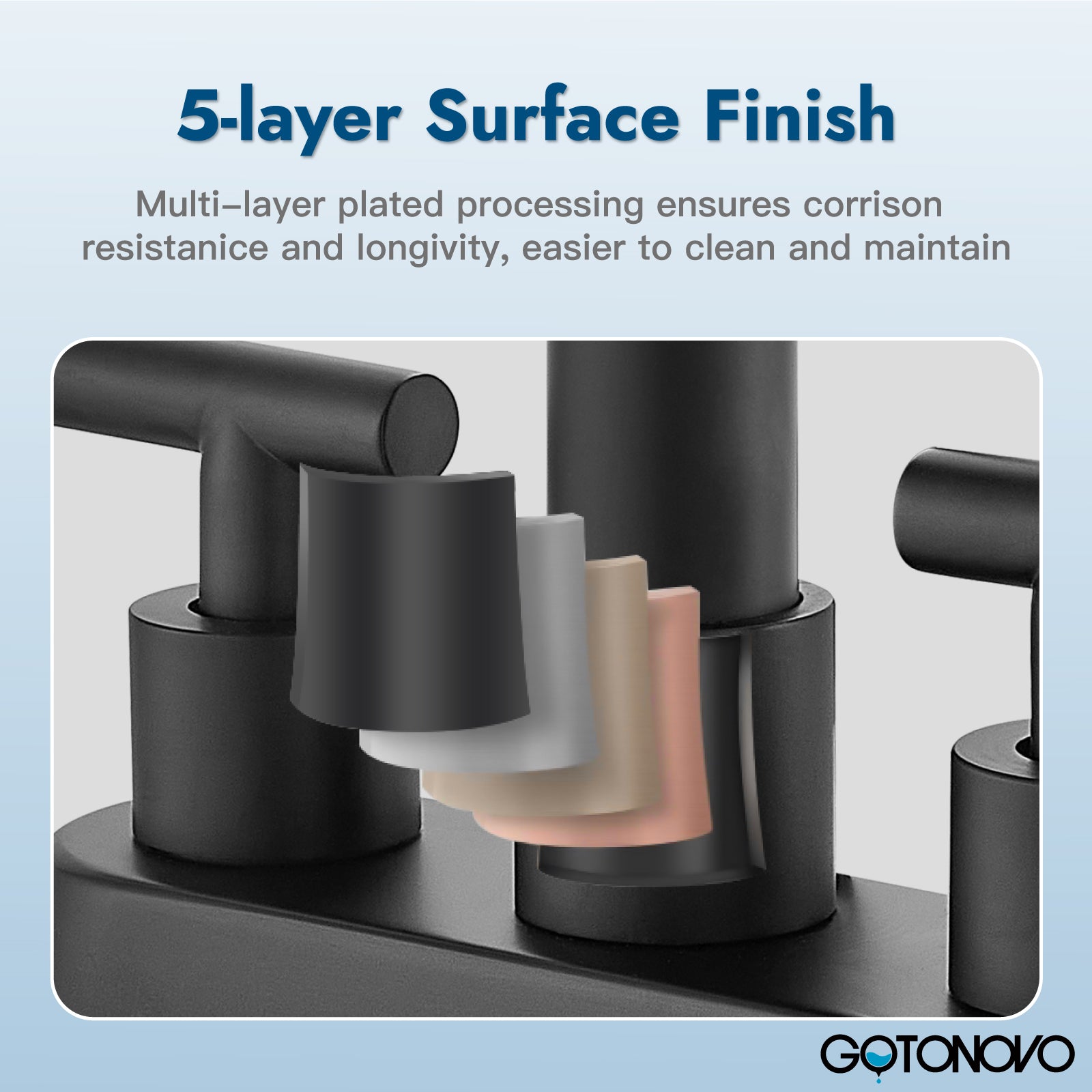 4 Inch Centerset Bathroom Sink Faucet Stainless Steel Deck Mount Double Handles Swivel Spout Mixer Tap with Pop-up Drain Lavatory Bathroom Vanity Faucets — thumbnail 2