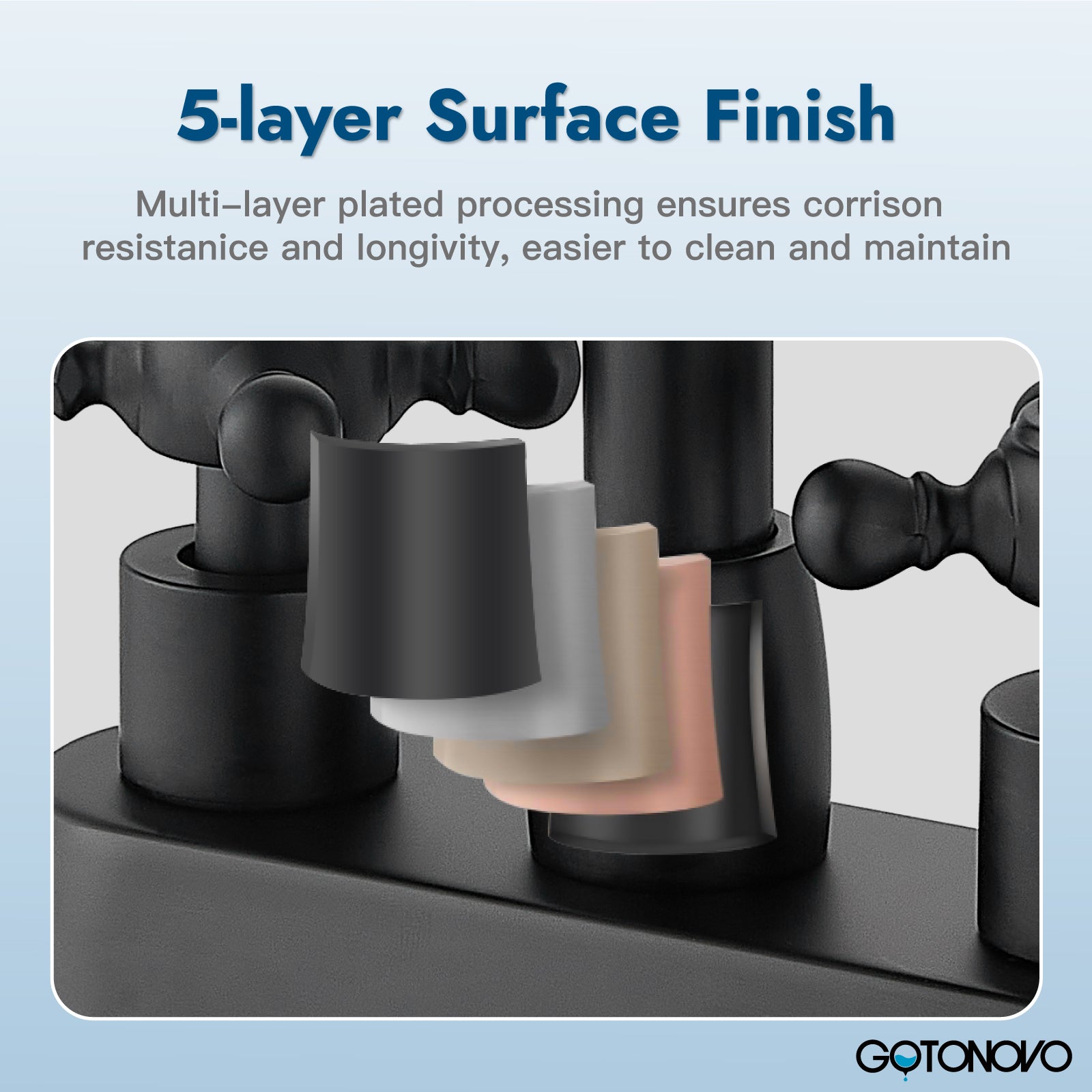 4 Inch centerset Bathroom Faucet Double Cross Handle Vanity Faucet 360° Swivel Spout Deck Mounted Mixer Tap with Pop up Drain Water Supply Hoses — image 1