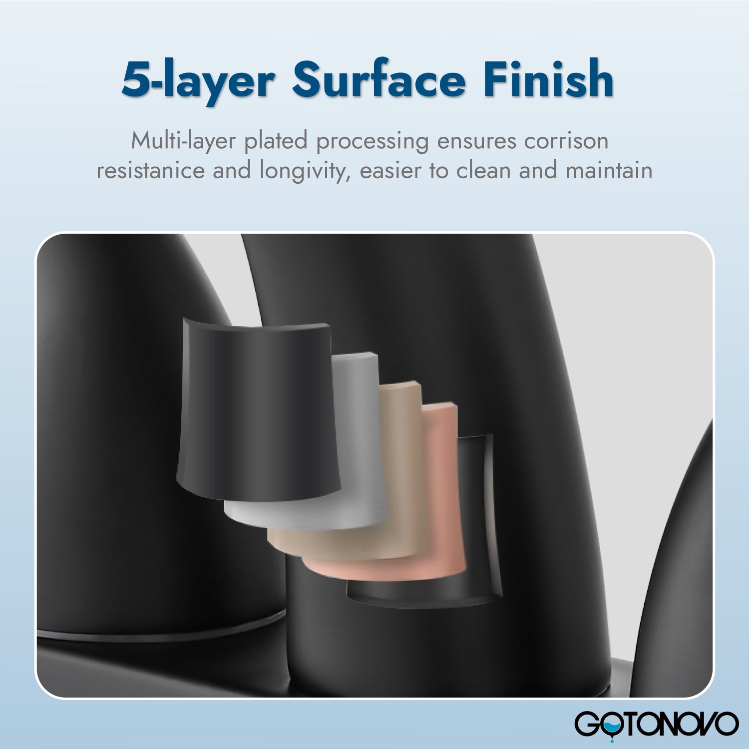 4'' Centerset Bathroom Lavatory Faucet Deck Mount 2 Handles Bathroom Sink Faucet Mixer Tap with Deck Plate Pop up Drain and Water Supply Hoses — thumbnail 2