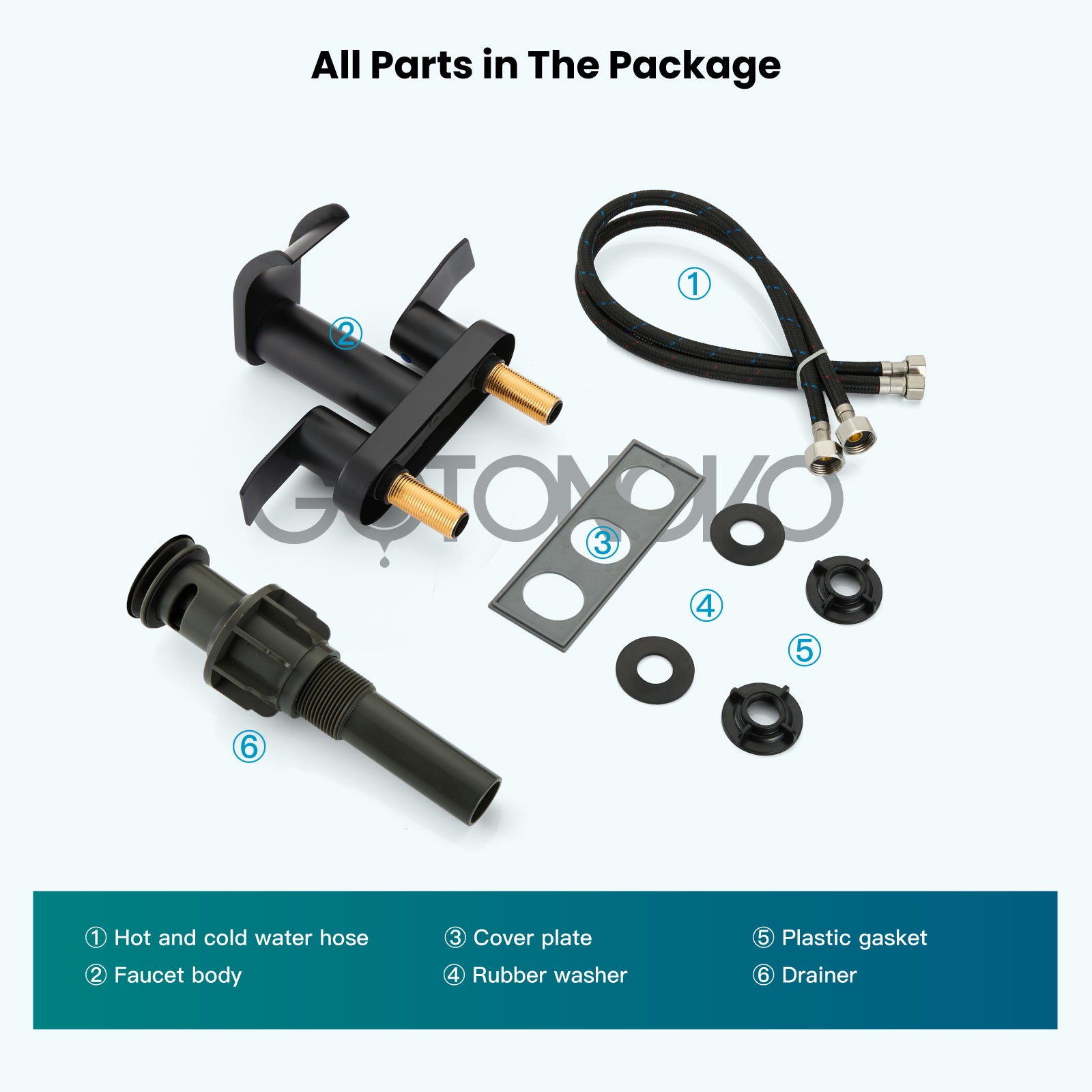 gotonovo 4 Inch Centerset Waterfall Bathroom Sink Faucet Deck Mount 2 Handle Basin Faucets 2 or 3 Hole with Pop Up Drain Included Lavatory Modern Mixer Tap Vanity Faucet — thumbnail 2