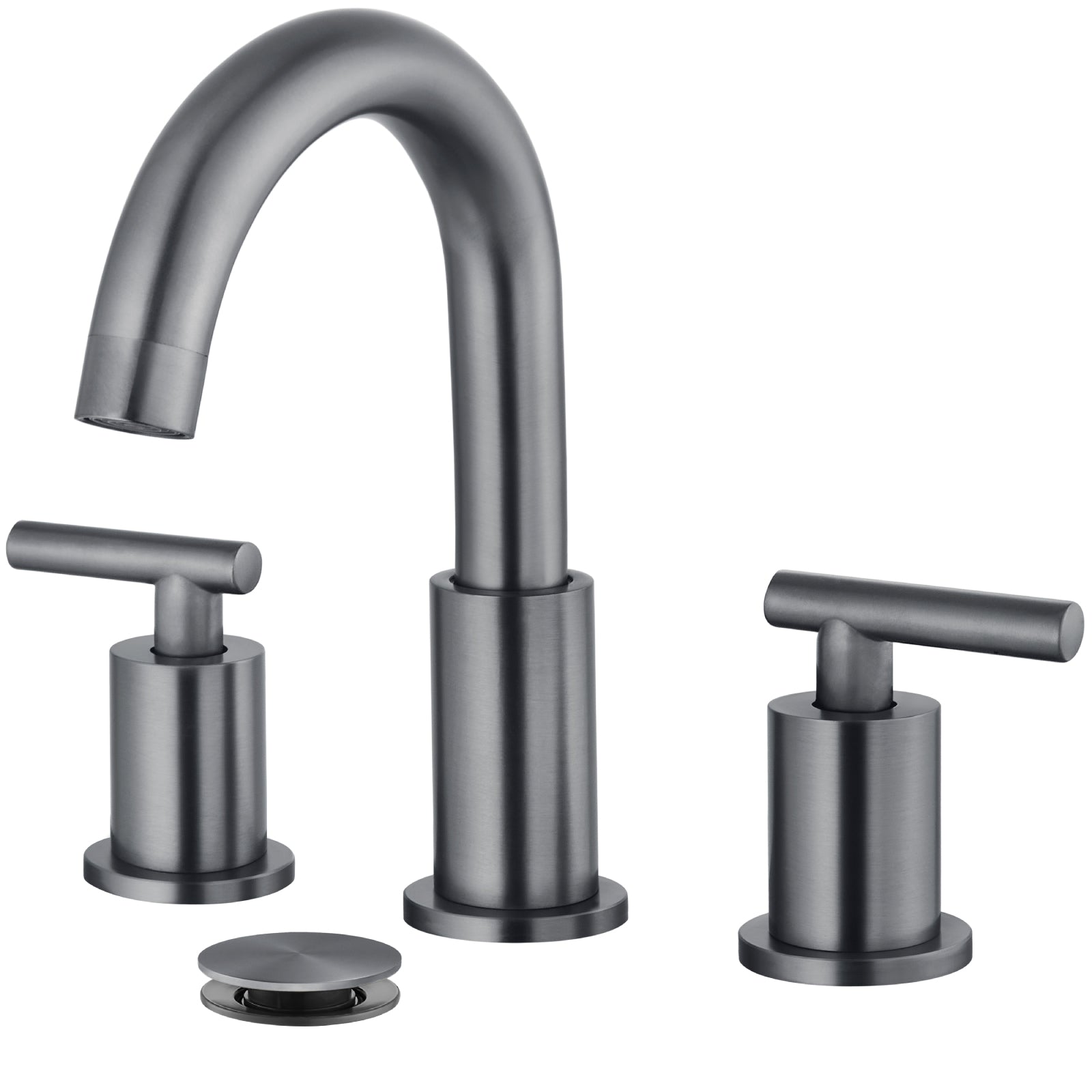 gotonovo 3 Hole 2 Handles Lavatory Basin Bathroom Sink Faucet with Pop Up Drain with Hot and Cold Mixer Valves 8 Inch Widespread Bathroom Faucet