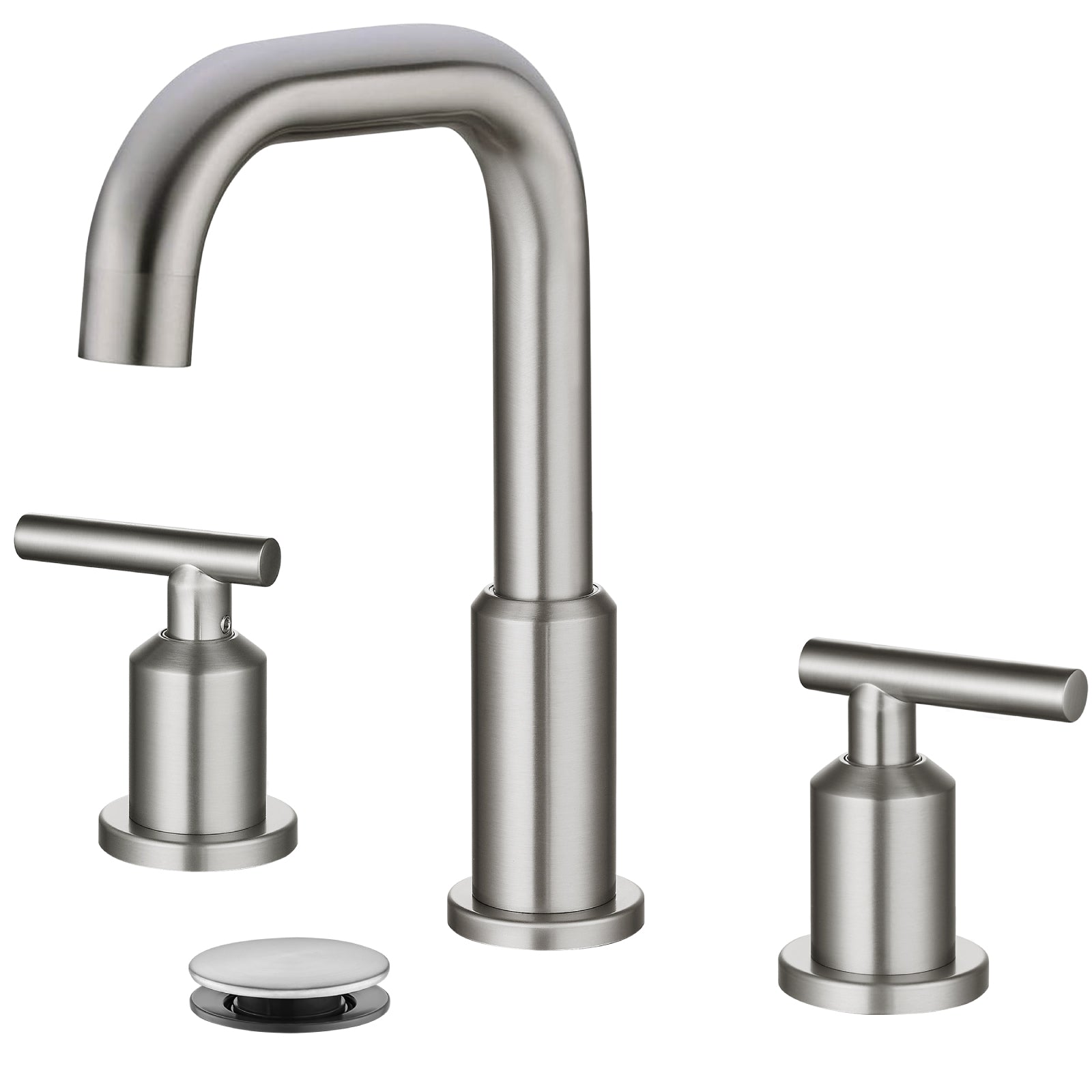 gotonovo 8 Inch Widespread Bathroom Sink Faucet 3 Hole 2 Handles Lavatory Basin with Pop Up Drain with Hot and Cold Mixer Valves Vintage