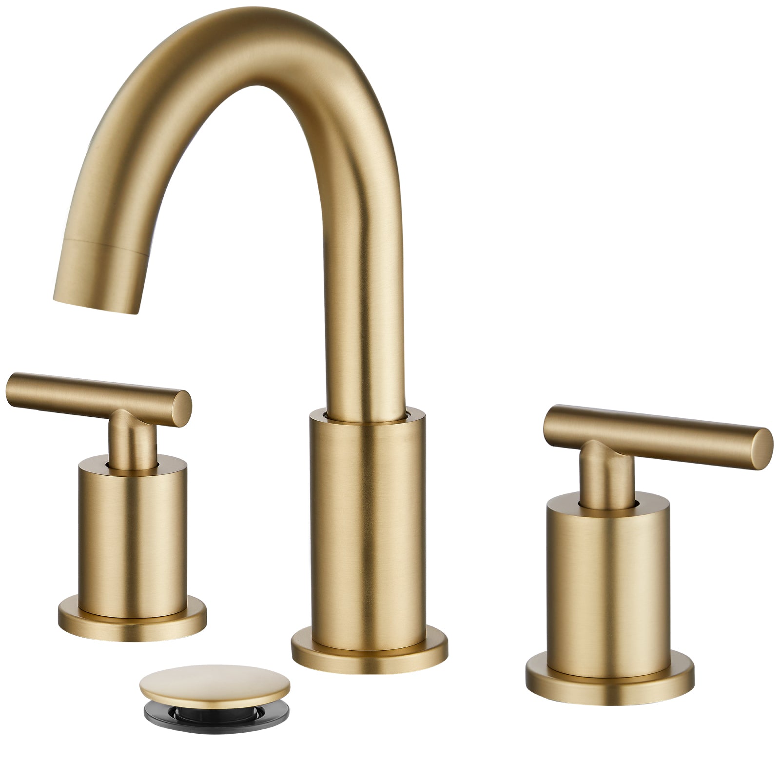 gotonovo 3 Hole 2 Handles Lavatory Basin Bathroom Sink Faucet with Pop Up Drain with Hot and Cold Mixer Valves 8 Inch Widespread Bathroom Faucet