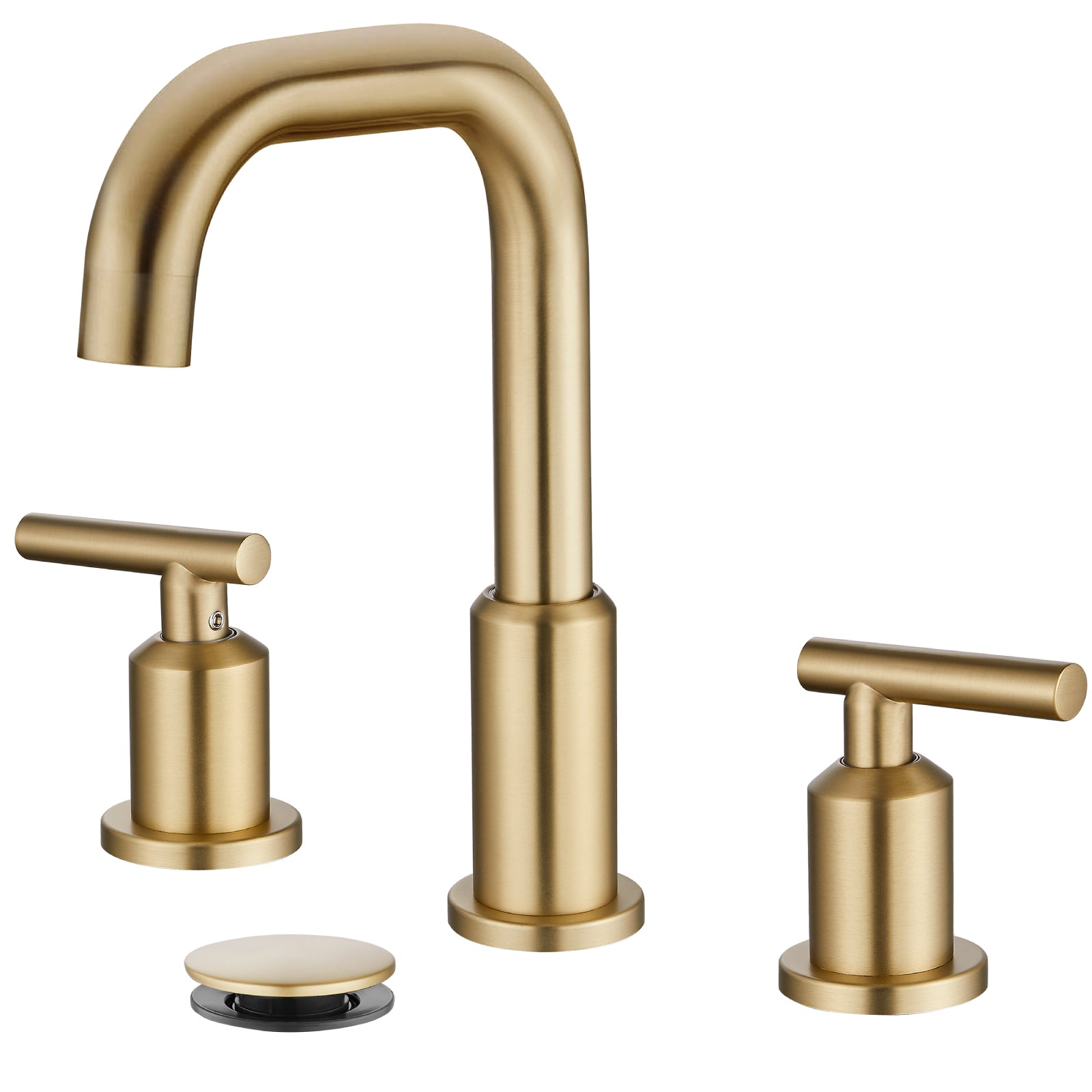 gotonovo 8 Inch Widespread Bathroom Sink Faucet 3 Hole 2 Handles Lavatory Basin with Pop Up Drain with Hot and Cold Mixer Valves Vintage