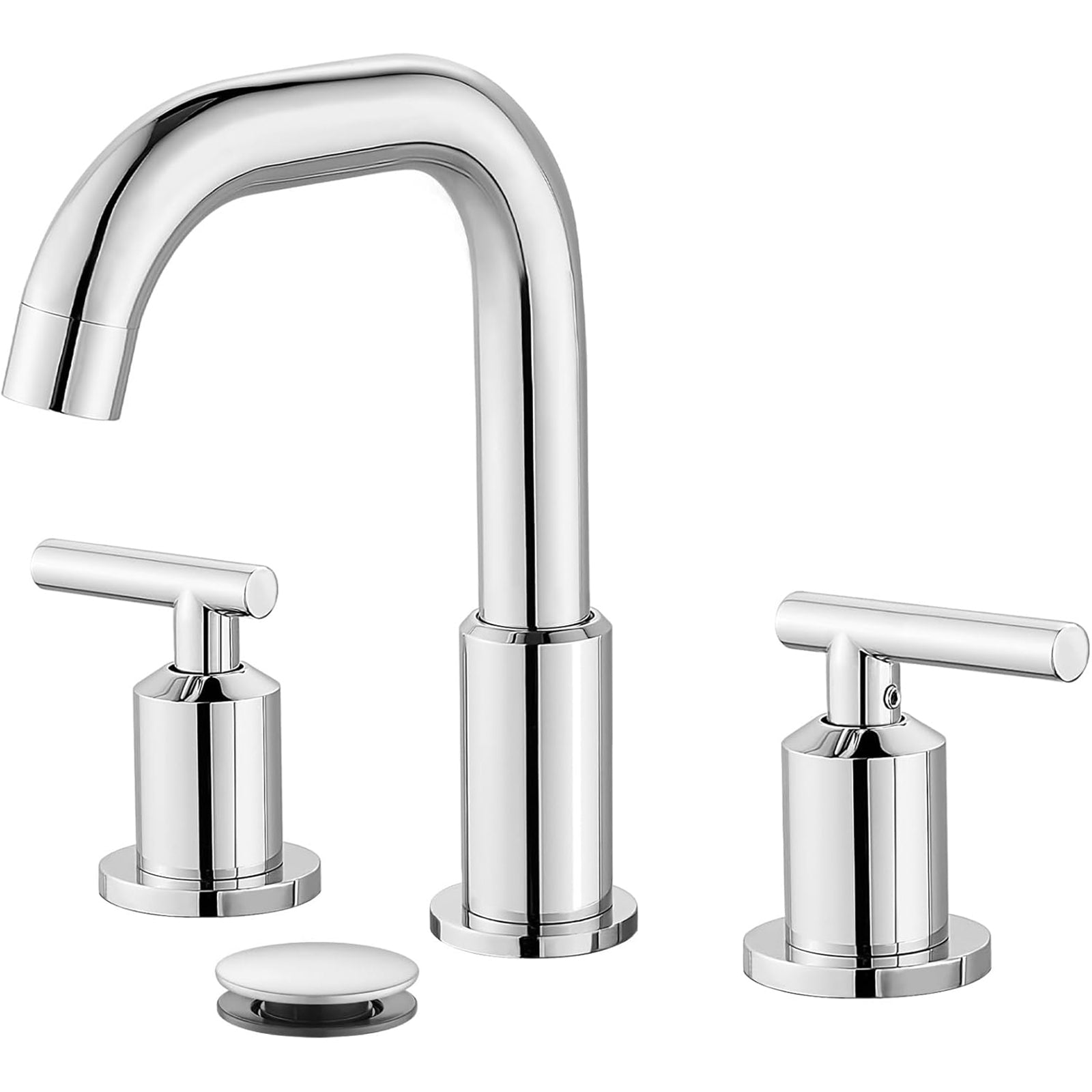 gotonovo 8 Inch Widespread Bathroom Sink Faucet 3 Hole 2 Handles Lavatory Basin with Pop Up Drain with Hot and Cold Mixer Valves Vintage