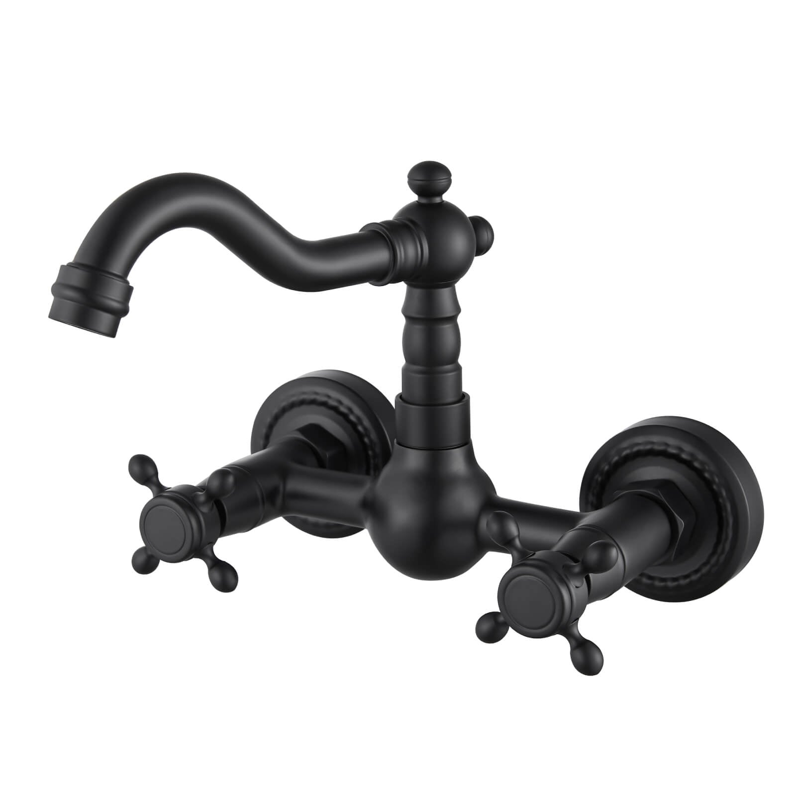 gotonovo Wall Mount Sink Faucet 6 Inch 2 Double Knobs Handle Vintage Kitchen Bathroom Mixer Tap — image 1