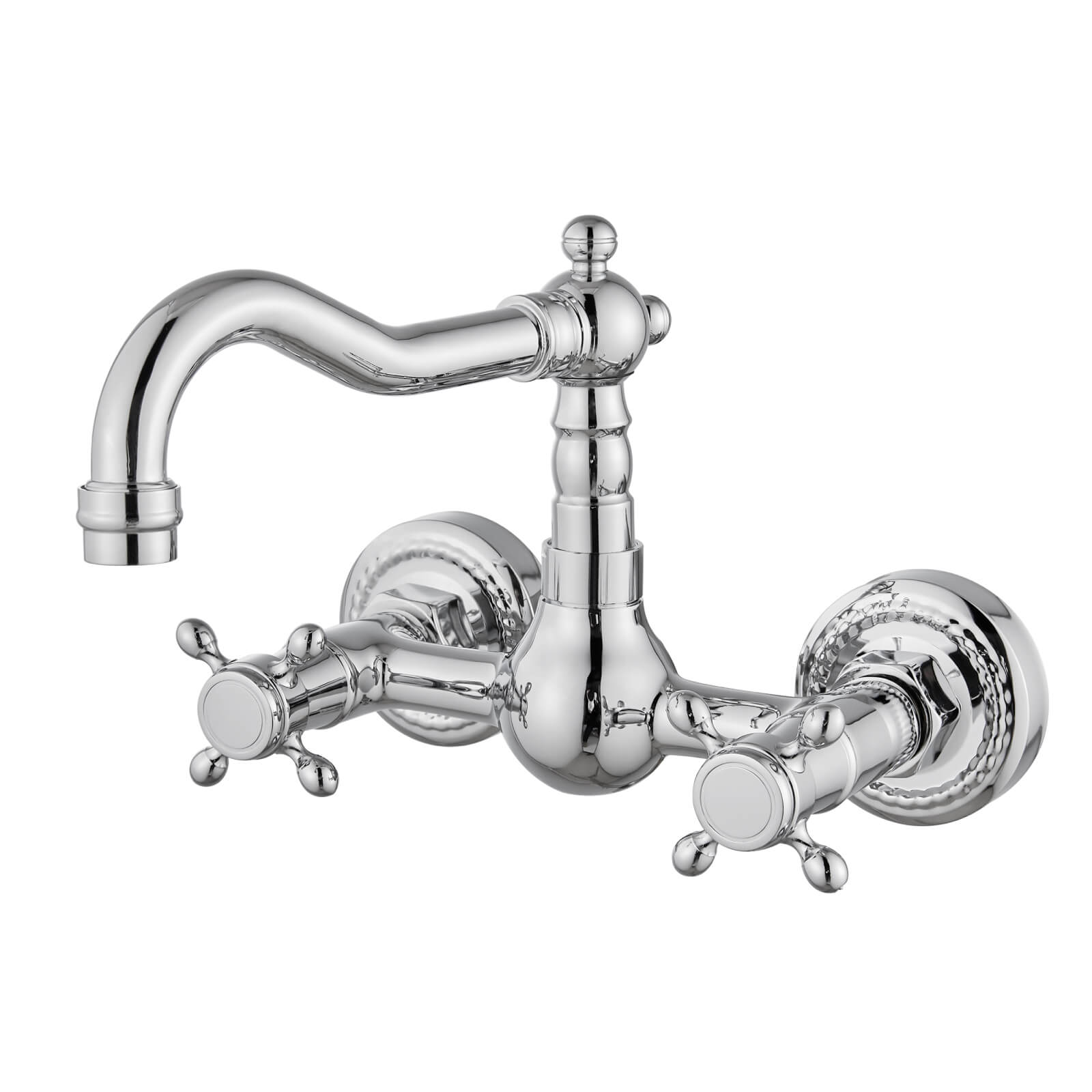 gotonovo Wall Mount Sink Faucet 6 Inch 2 Double Knobs Handle Vintage Kitchen Bathroom Mixer Tap — image 1