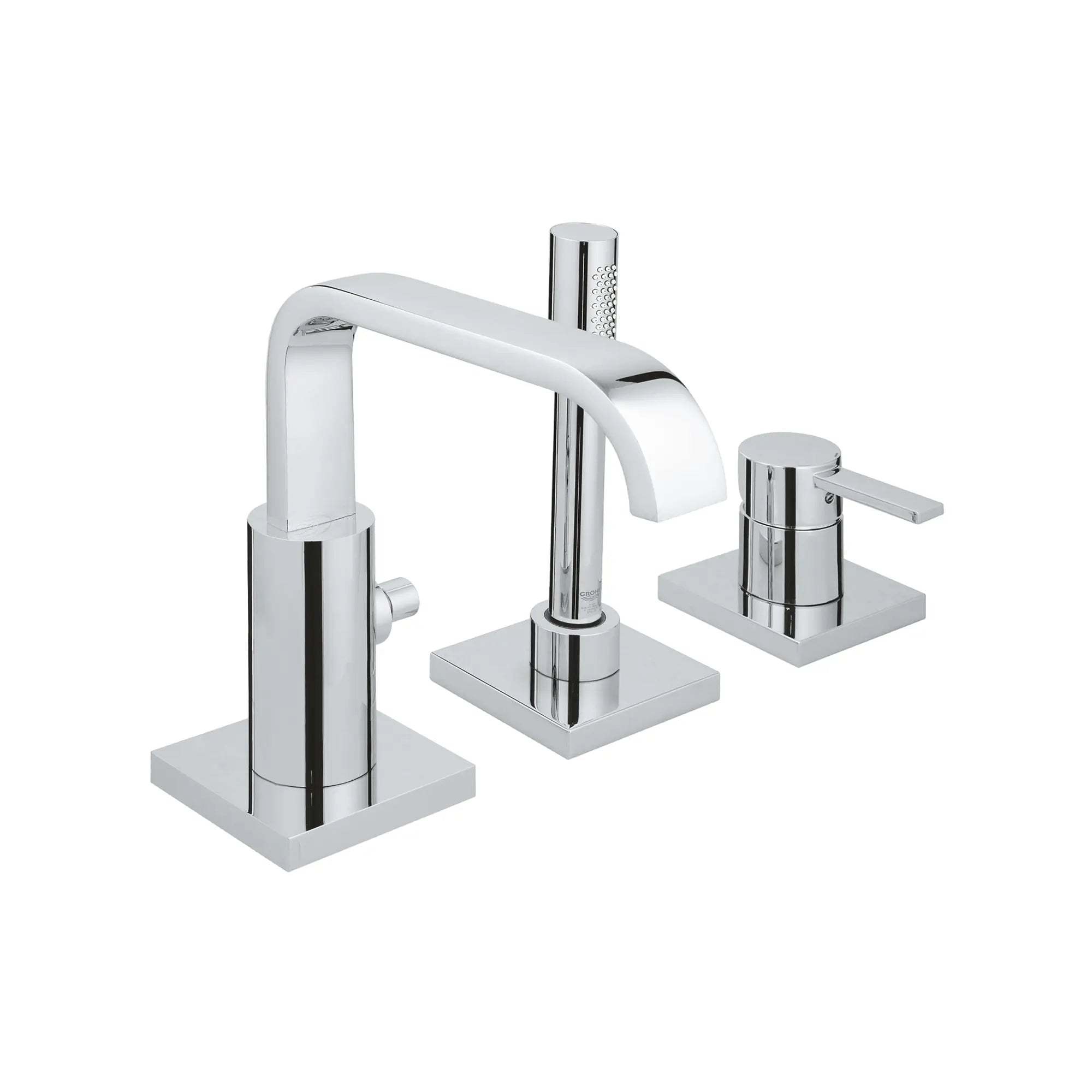 3-Hole Single-Handle Deck Mount Roman Tub Faucet with Hand Shower — image 1