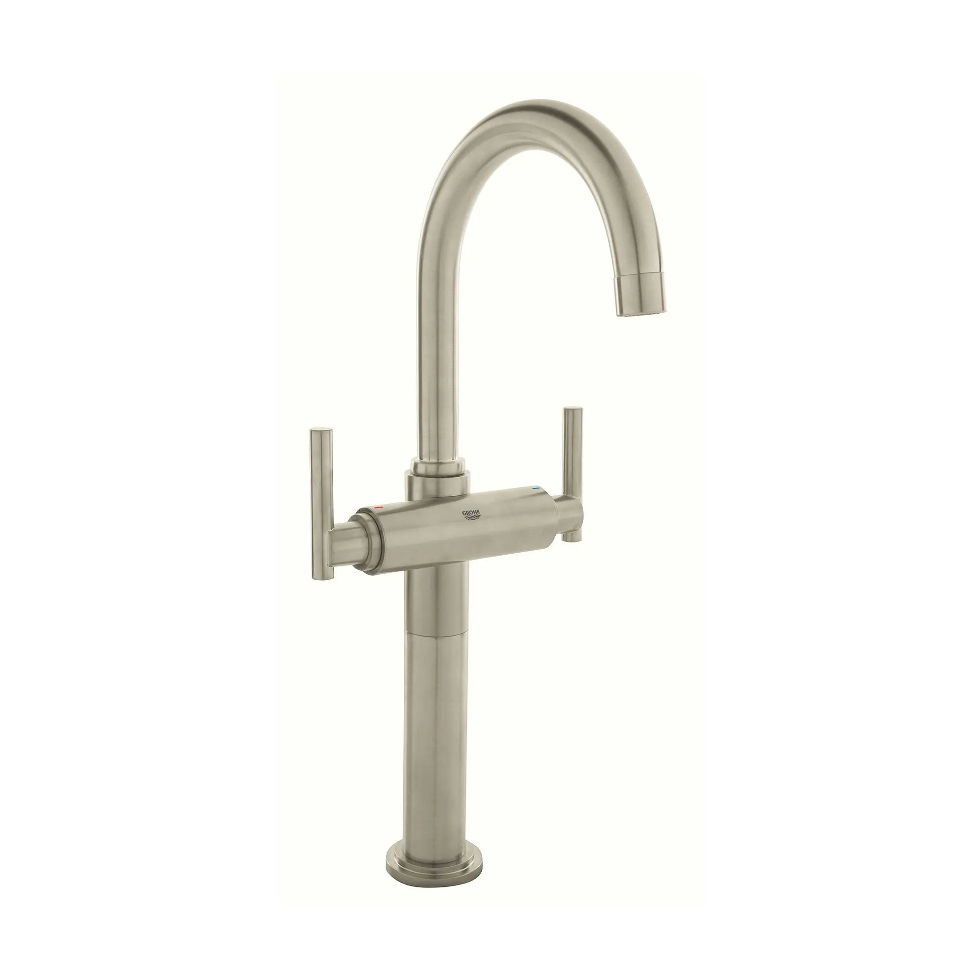 2-Handle Single-Hole High Arc Vessel Bathroom Faucet - 1.5 GPM — thumbnail 3