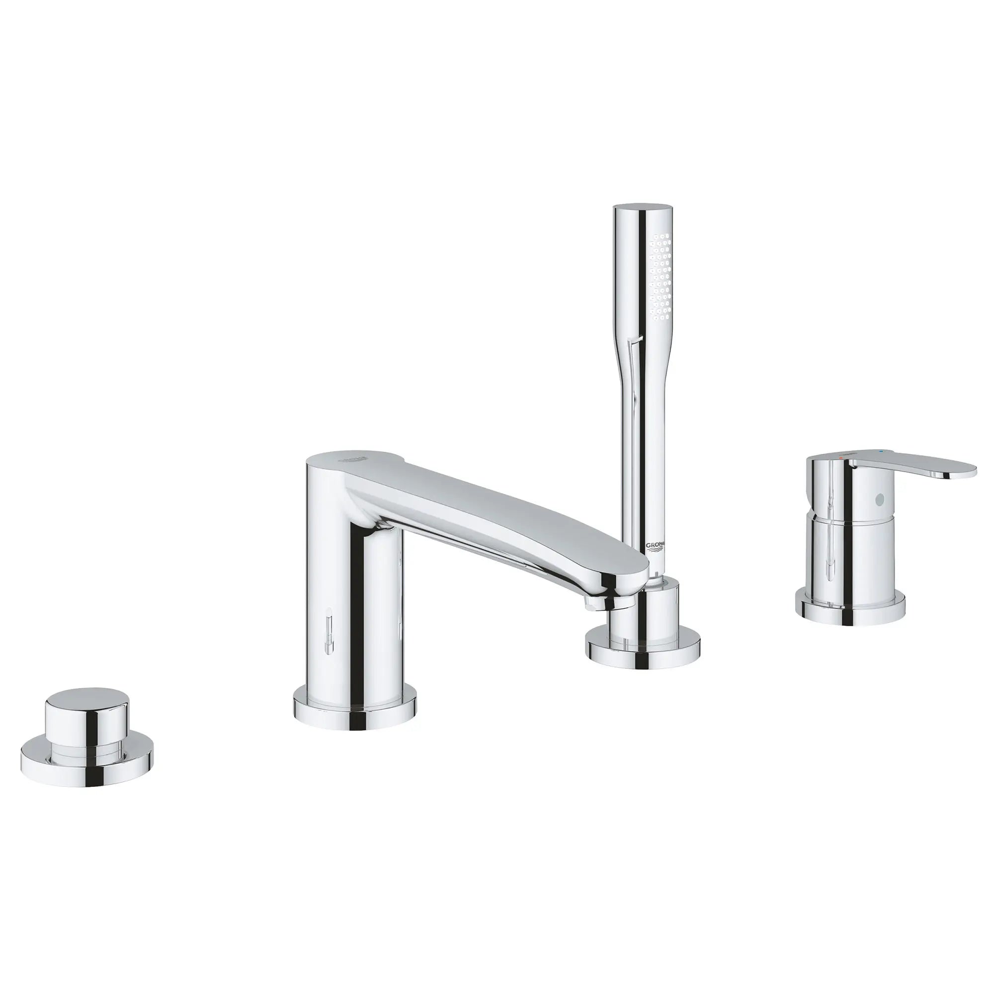 4-Hole Single-Handle Deck Mount Roman Tub Faucet with 1.75 GPM Hand Shower — image 1