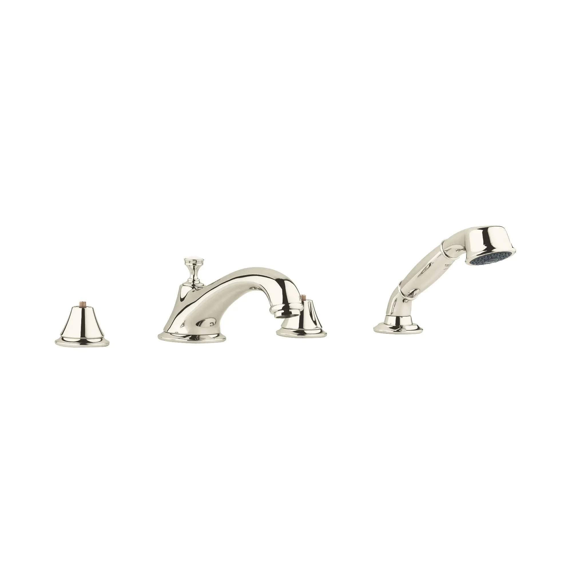 4-Hole 2-Handle Deck Mount Roman Tub Faucet with 1.75 GPM Hand Shower — image 1