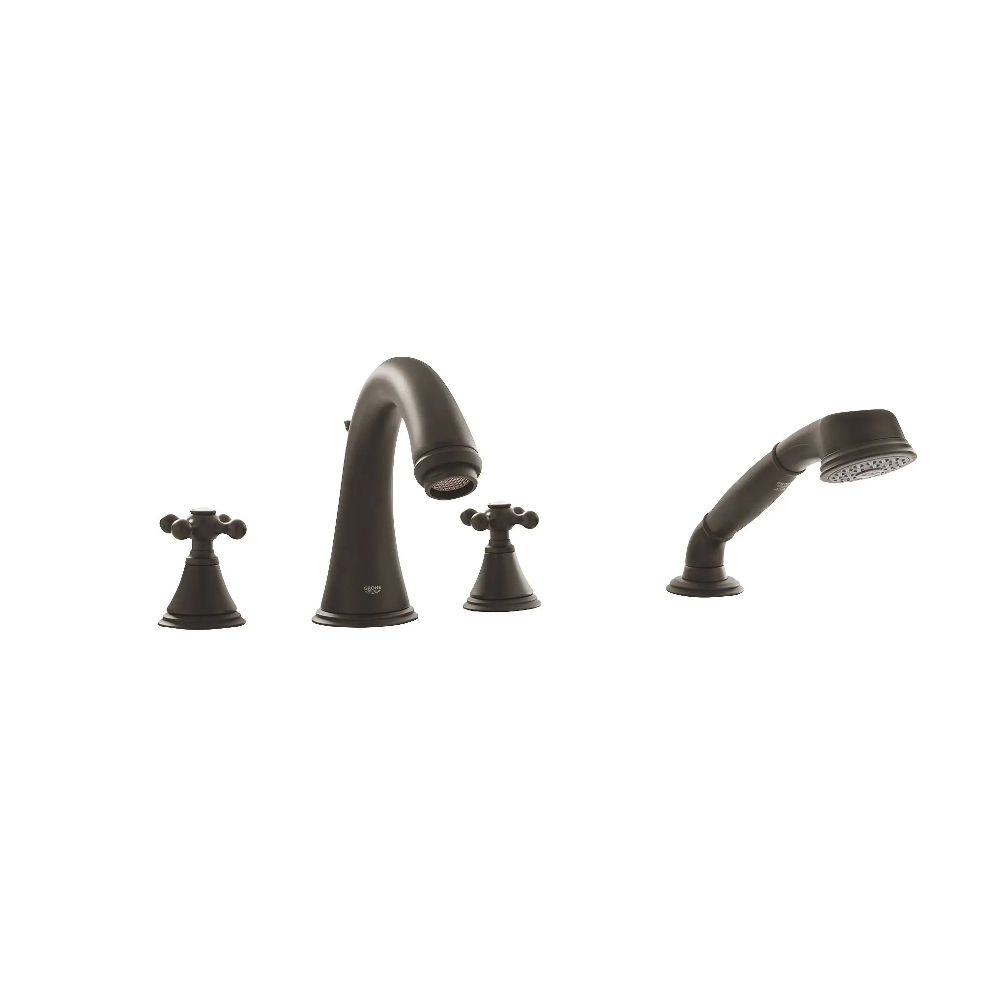 4-Hole 2-Handle Deck Mount Roman Tub Faucet with 1.75 GPM Hand Shower — thumbnail 2
