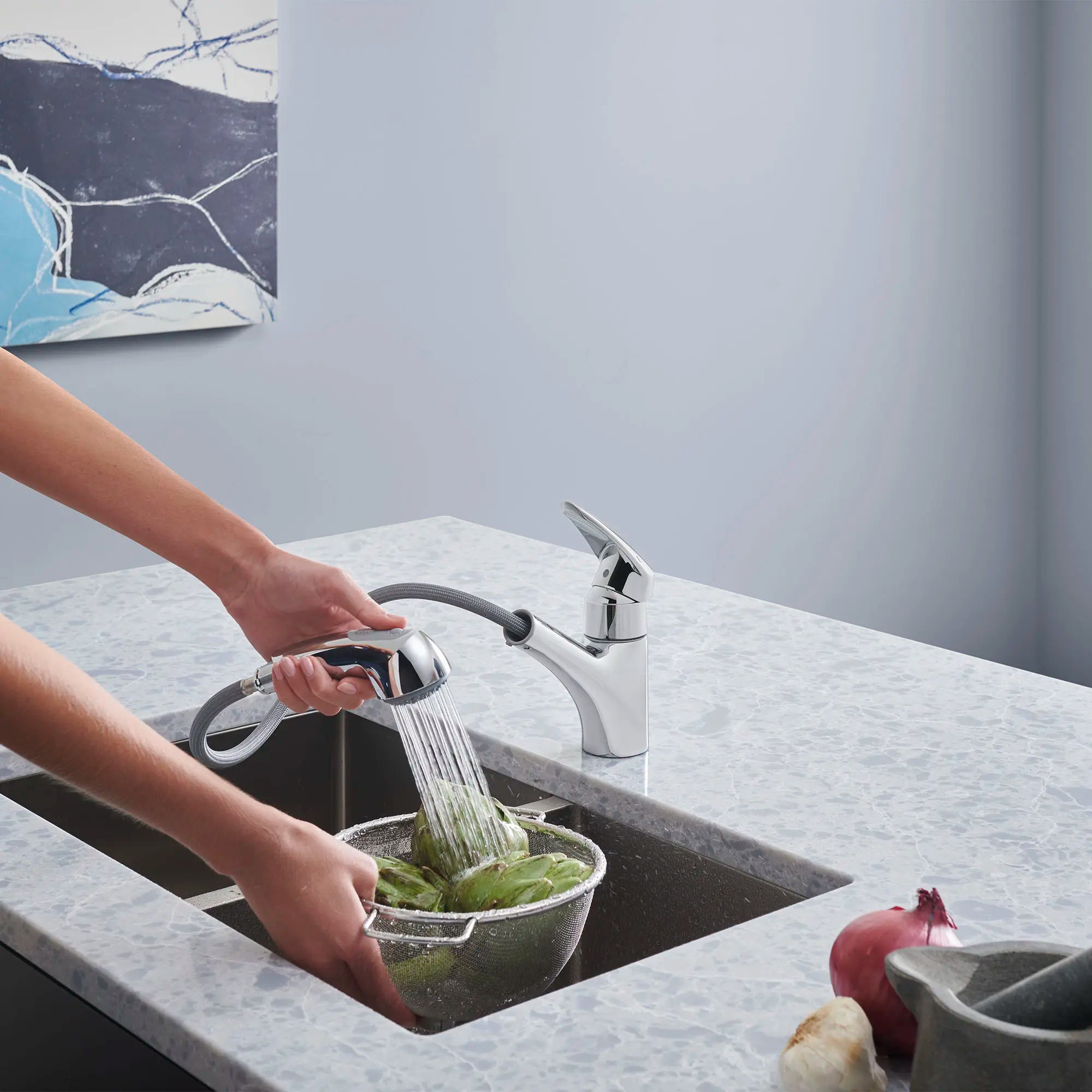 Eurodisc Single-Handle Pull-Out Kitchen Faucet Dual Spray 1.75 GPM — thumbnail 3