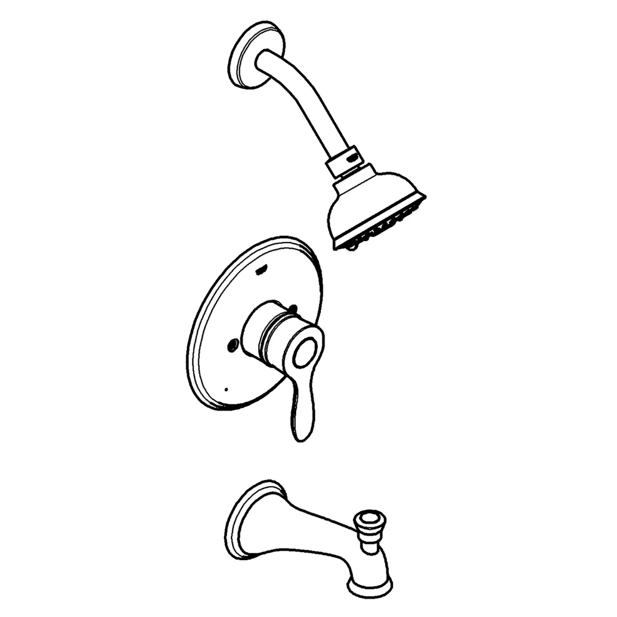 Parkfield Pressure Balance Valve Bathtub/Shower Combo Faucet