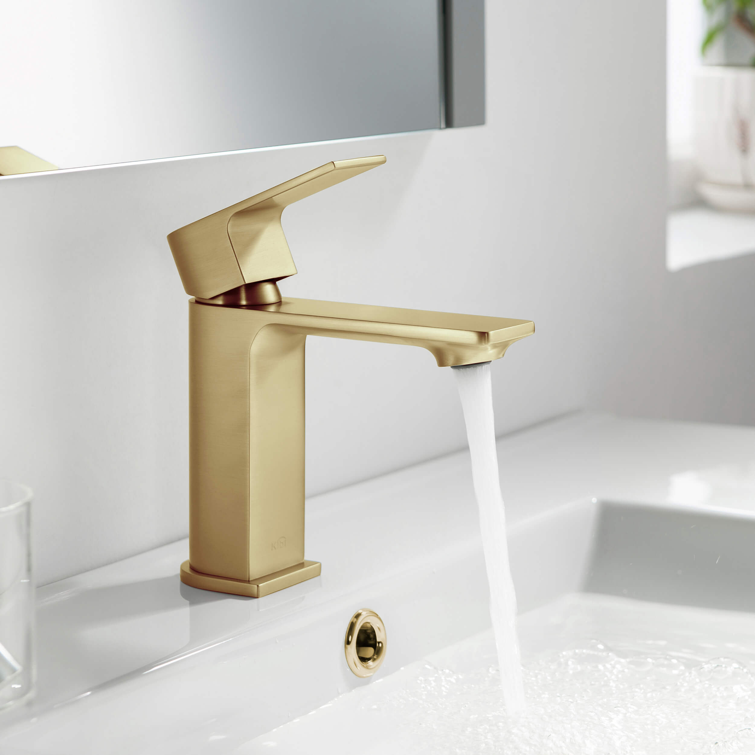 Mirage Brass Single Handle Bathroom Vanity Sink Faucet - C-KBF1001-KPW100 — thumbnail 2
