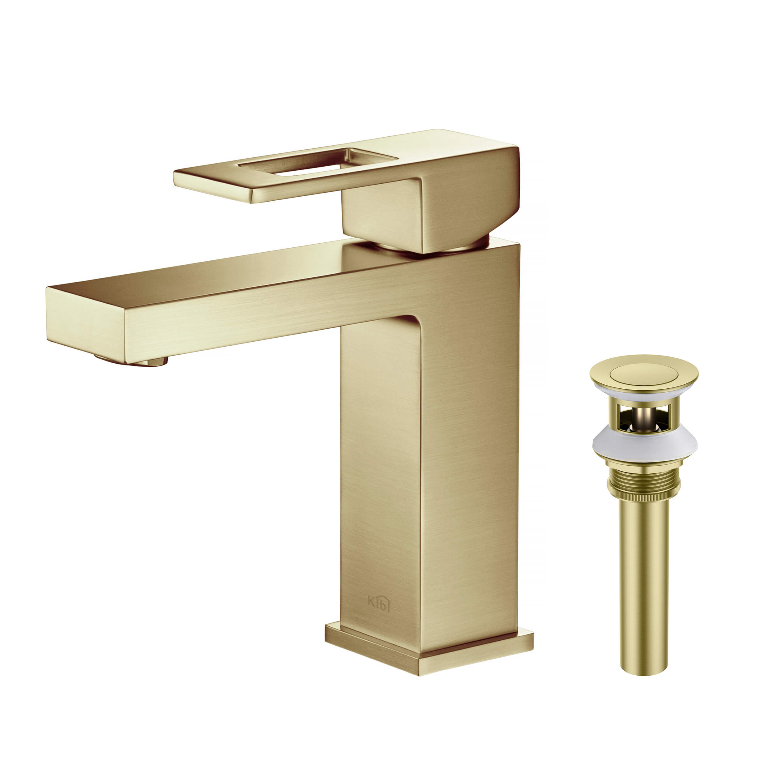 Cubic Brass Single Handle Bathroom Vanity Sink Faucet, Lavatory Sink Faucet - C-KBF1002-KPW100 — image 1