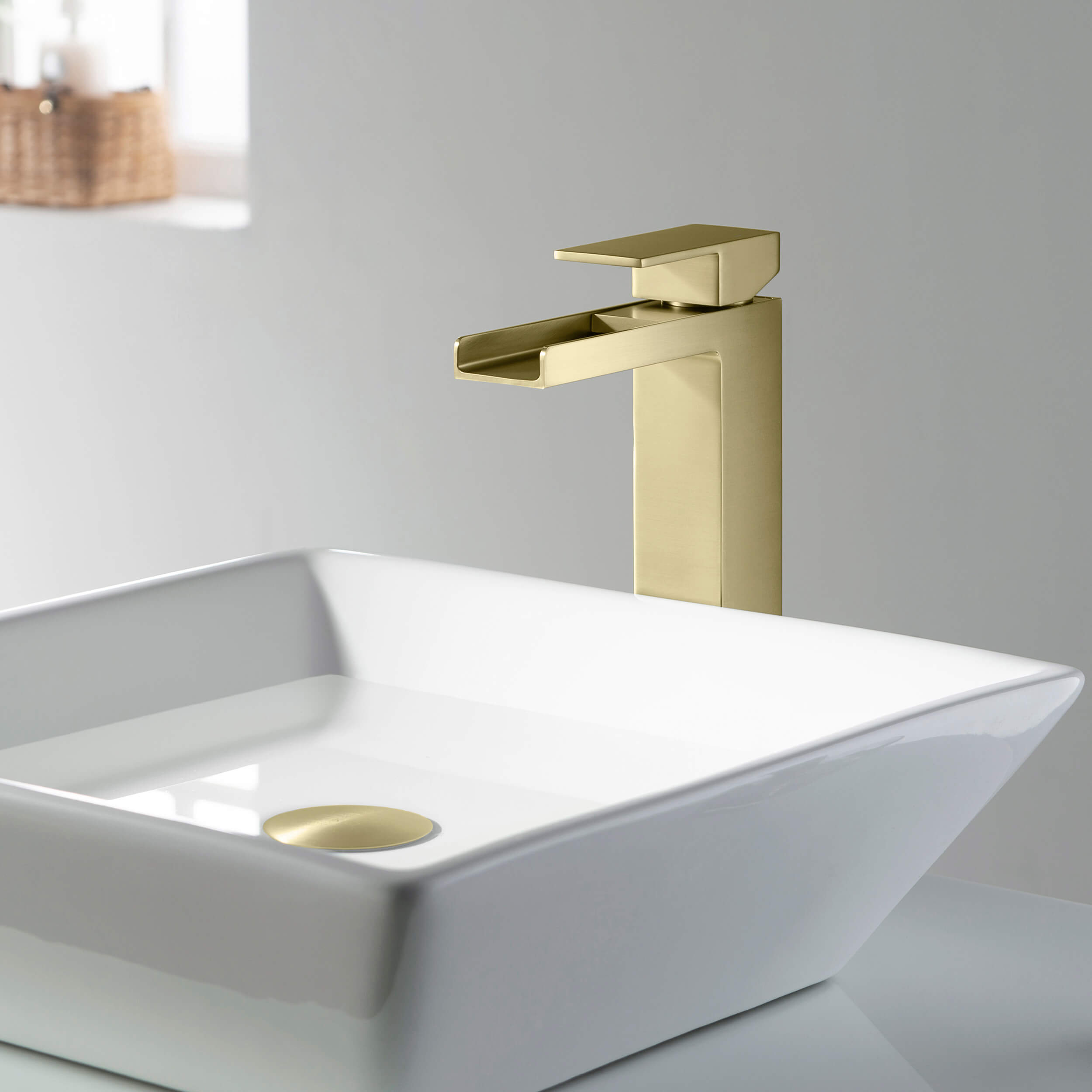 KIBI Waterfall Brass Single Handle Bathroom Vessel Sink Faucet - C-KBF1005-KPW101 — thumbnail 2