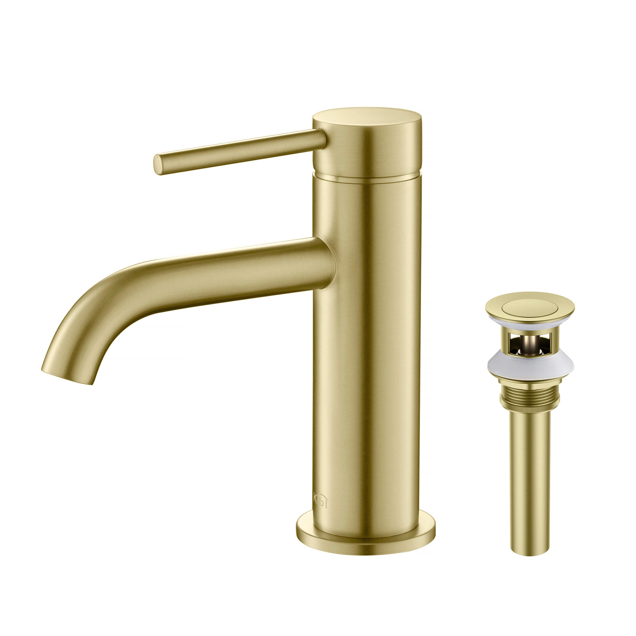 KIBI Circular Brass Single Handle Bathroom Vanity Sink Faucet - C-KBF1008-KPW100 — image 1