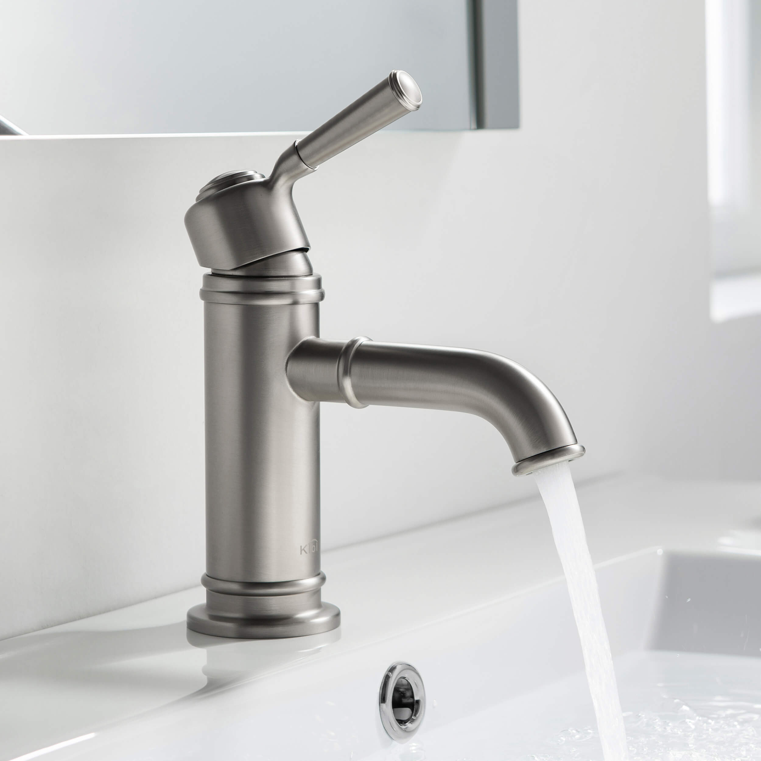 Victorian Single Handle Bathroom Vanity Sink Faucet with Pop Up Drain C-KBF1012-KPW100 — thumbnail 2