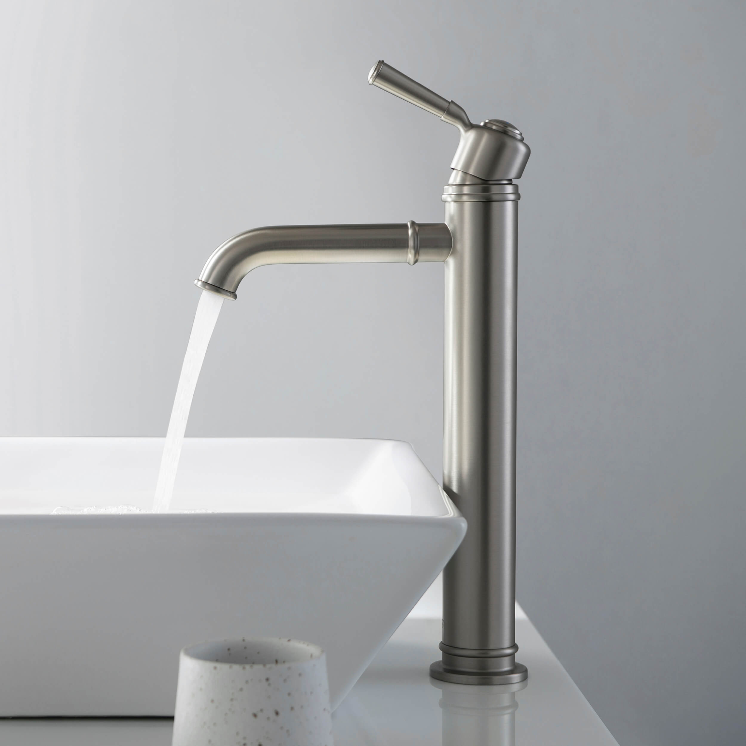 Victorian Single Handle Bathroom Vessel Sink Faucet with Pop Up Drain C-KBF1013-KPW101 — thumbnail 2