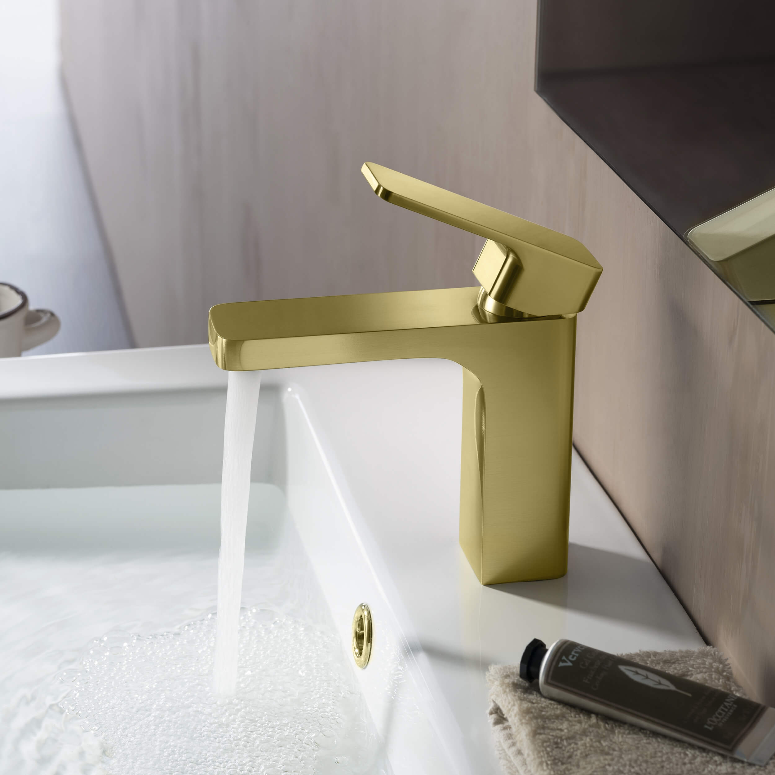 Blaze Single Handle Bathroom Vanity Sink Faucet with Pop Up Drain C-KBF1017-KPW100 — thumbnail 2