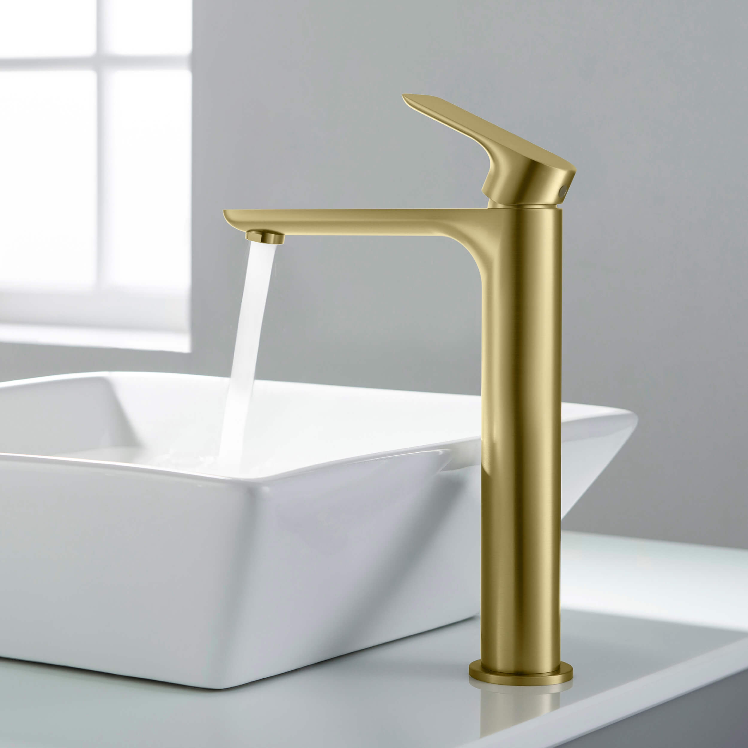 Tender-T Single Handle Bathroom Vessel Sink Faucet with Pop Up Drain C-KBF1020-KPW101 — thumbnail 2