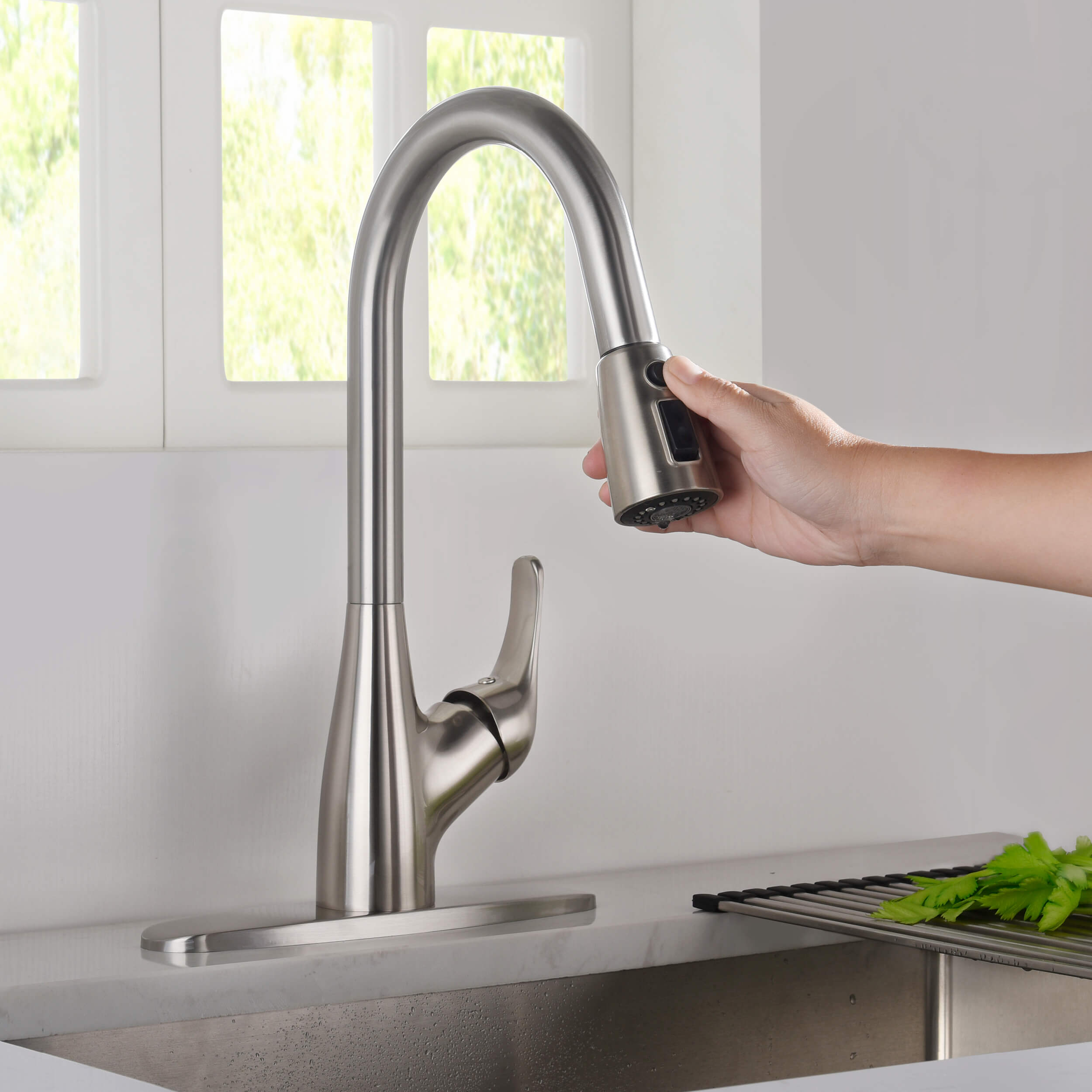 Single Handle Pull Down Kitchen Faucet - F101 — thumbnail 3