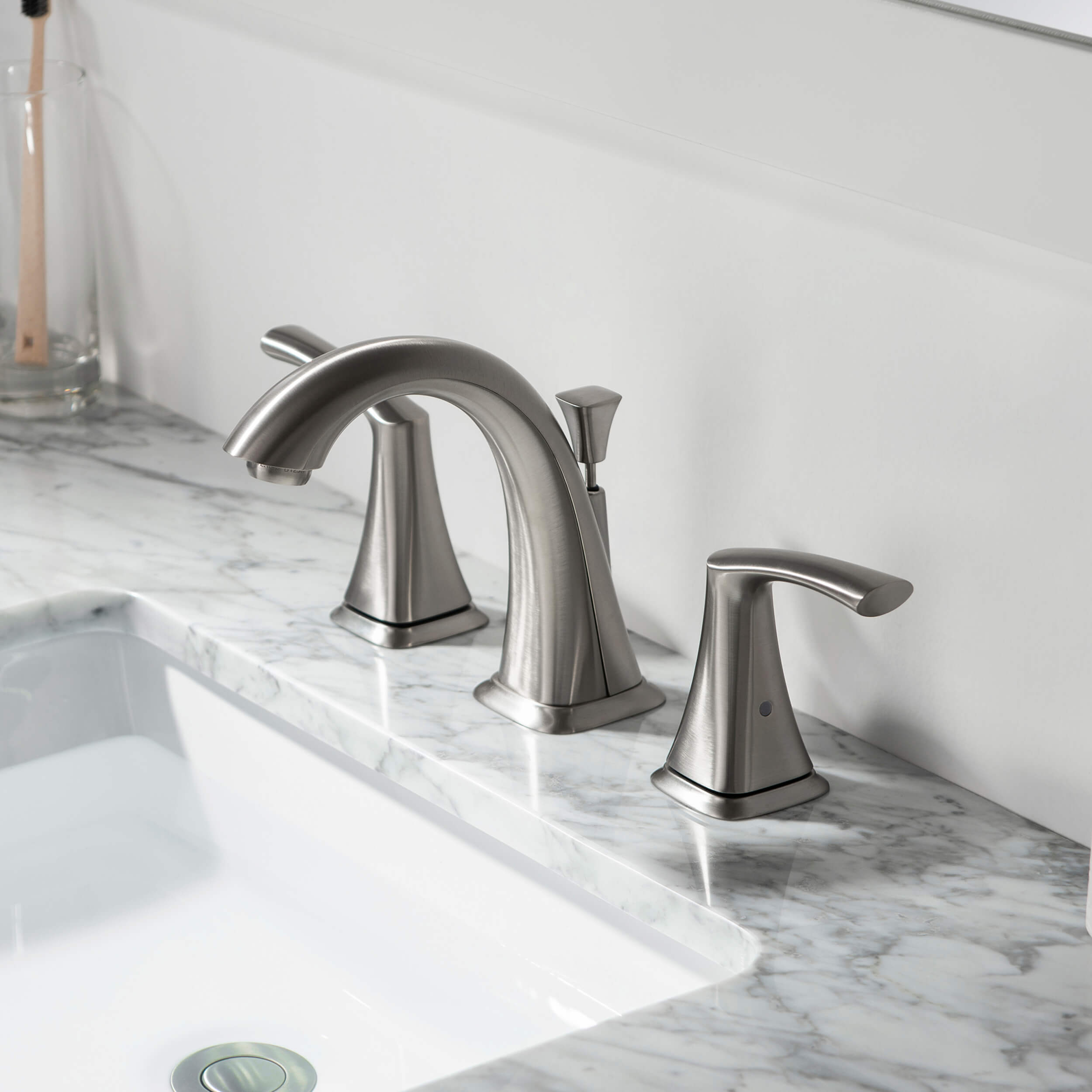 Stonehenge Bathroom Sink 8" Widespread Faucet with Drain Assembly KBF1015 — thumbnail 2