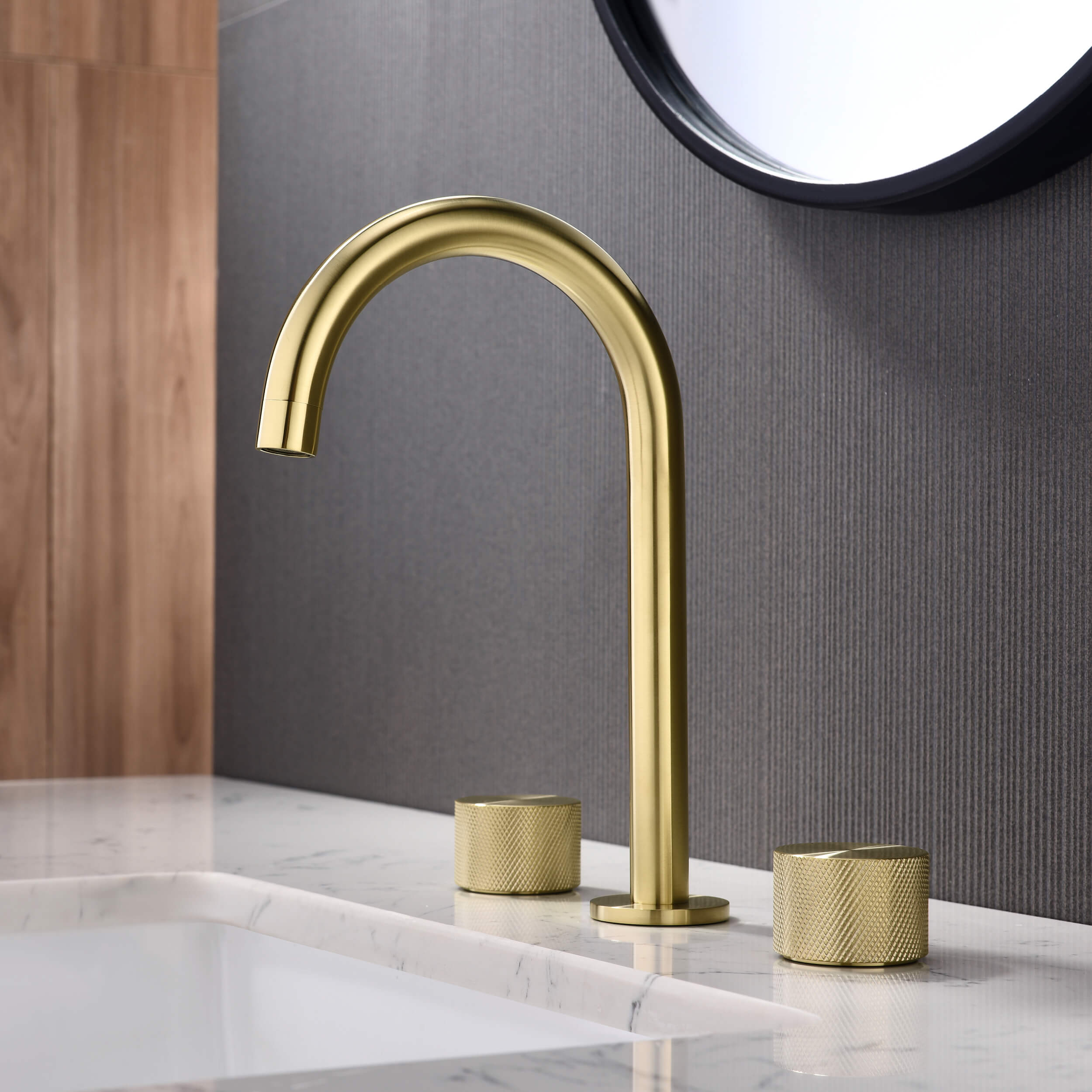 Circular X 8" Bathroom Sink Widespread Faucet with Drain Assembly KBF1026 — thumbnail 2