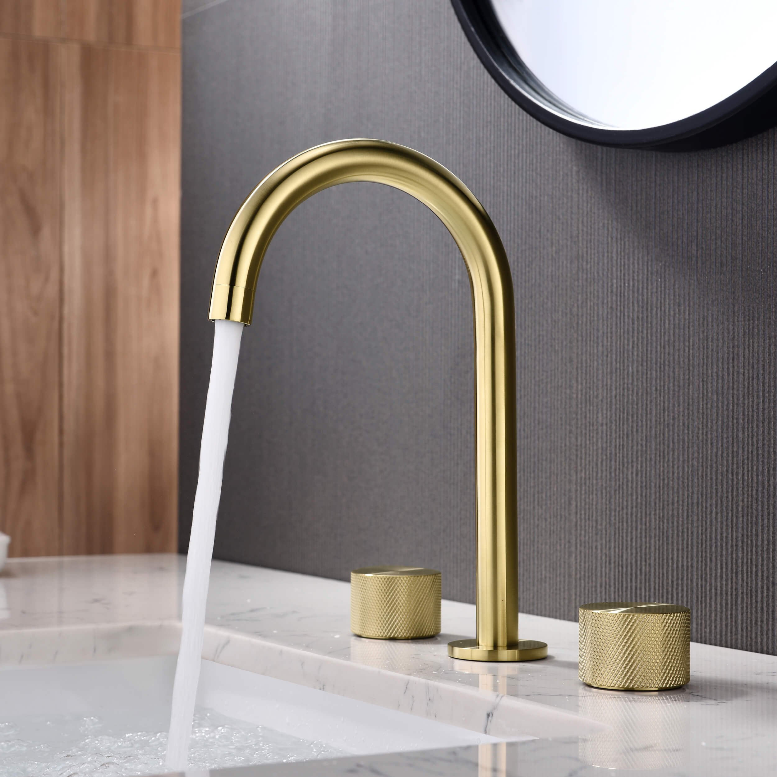 Circular X 8" Bathroom Sink Widespread Faucet with Drain Assembly KBF1026 — thumbnail 3