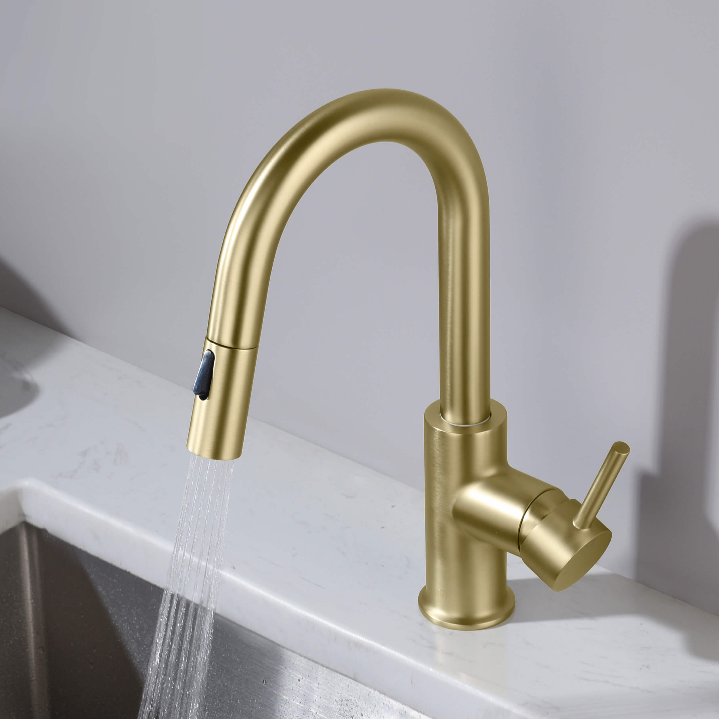 Circular Single Handle Pull Down Kitchen & Bar Sink Faucet - KKF2011 — thumbnail 3