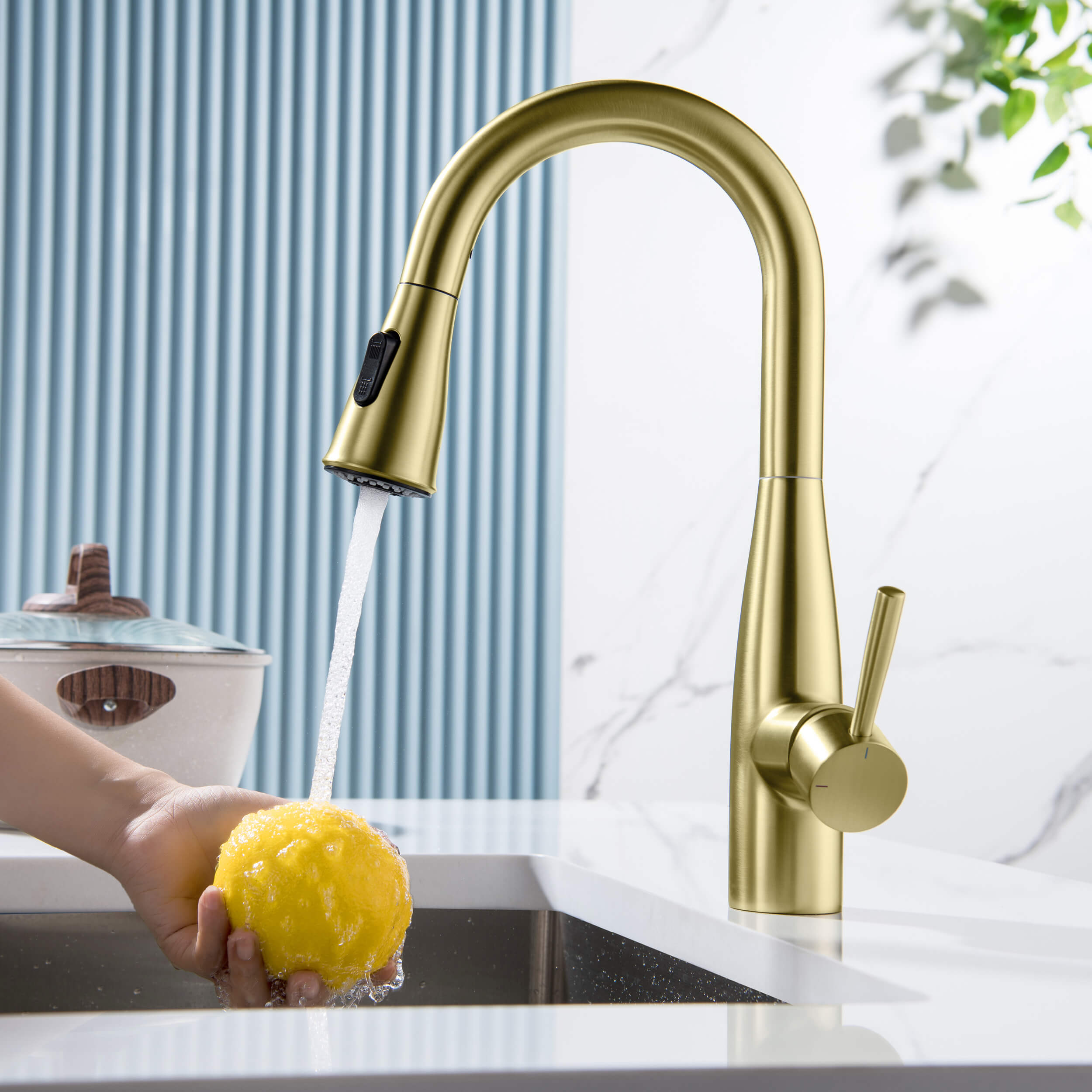 Bari Single Handle Pull Down Kitchen & Bar Sink Faucet - KKF2015 — thumbnail 2