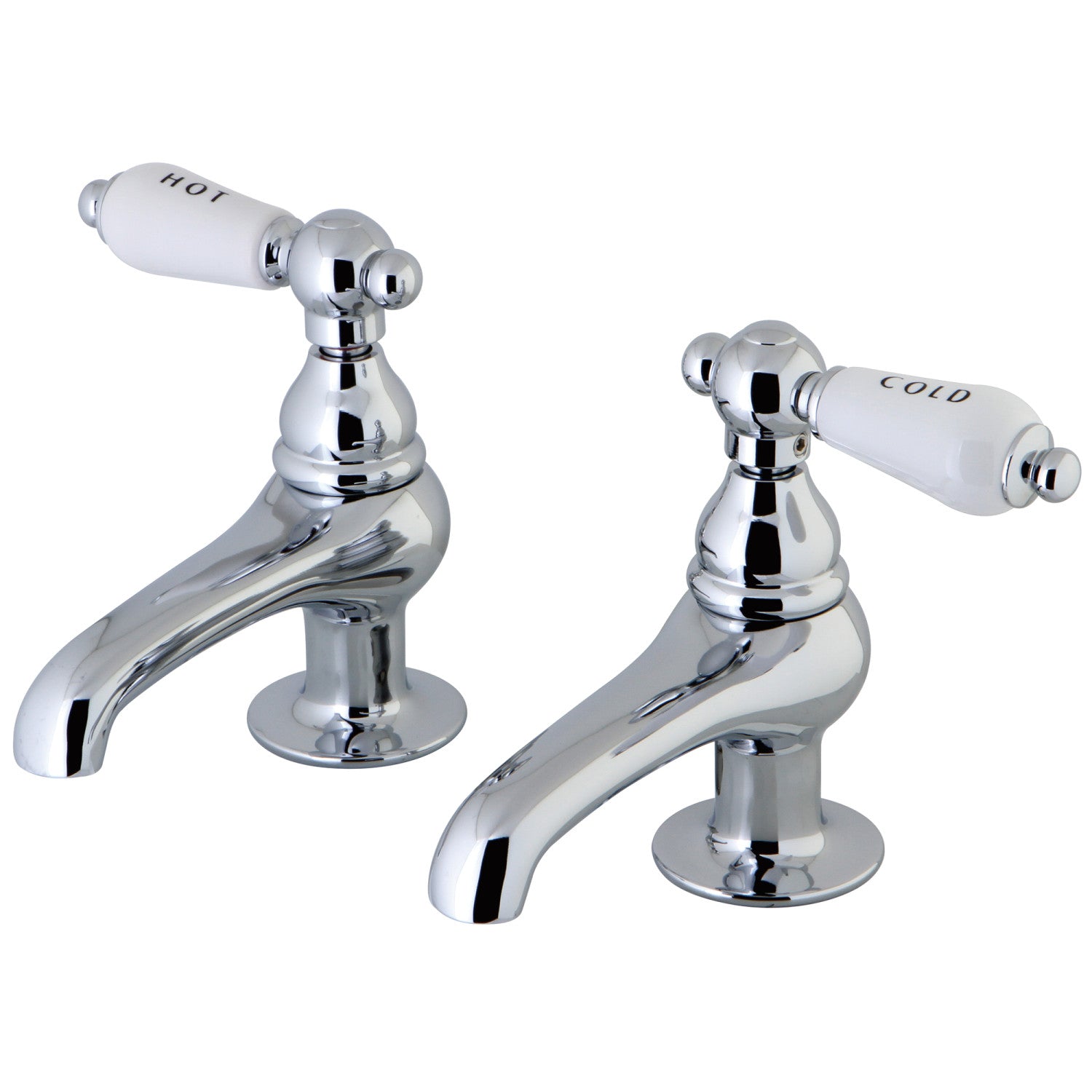 Kingston Heirloom CC4L1 - Vintage Two-Handle Deck Mount Basin Tap Faucet, Polished Chrome