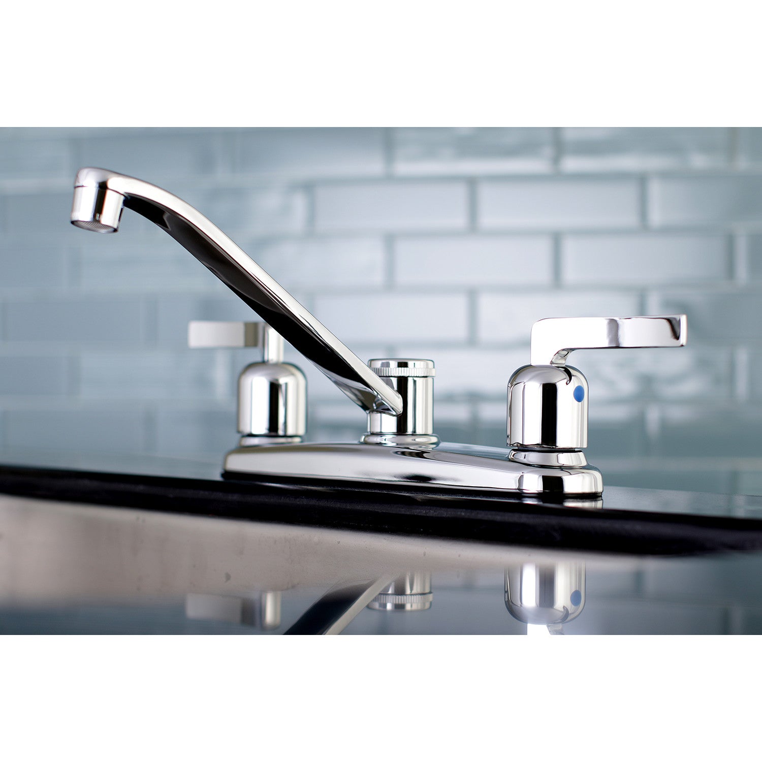 Kingston Tulare FB111EFL - Centurion Two-Handle 2-Hole 8" Centerset Kitchen Faucet, Polished Chrome — thumbnail 2