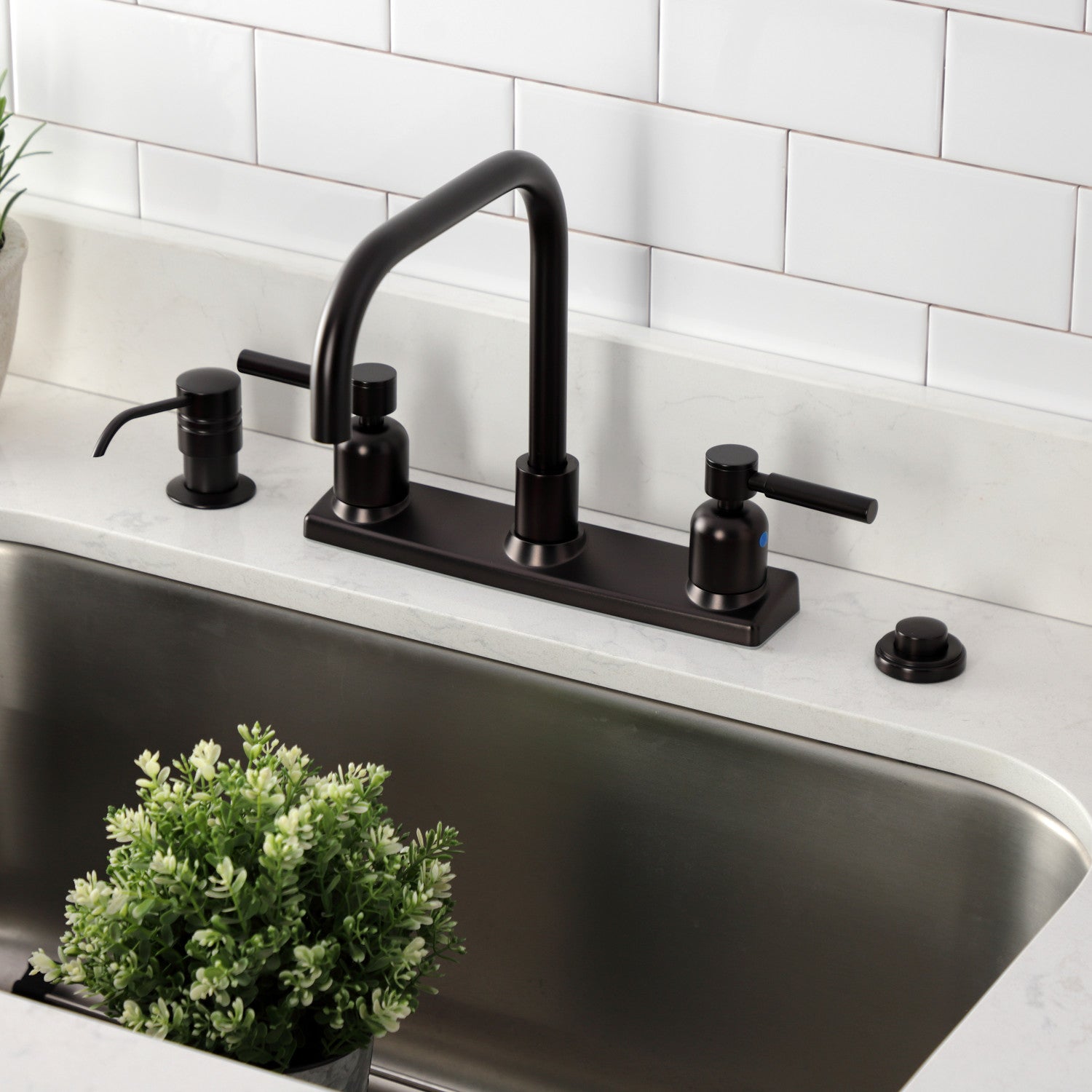 Kingston Sona FB2145DL - Concord Two-Handle 2-Hole 8" Centerset Kitchen Faucet, Oil Rubbed Bronze — thumbnail 2