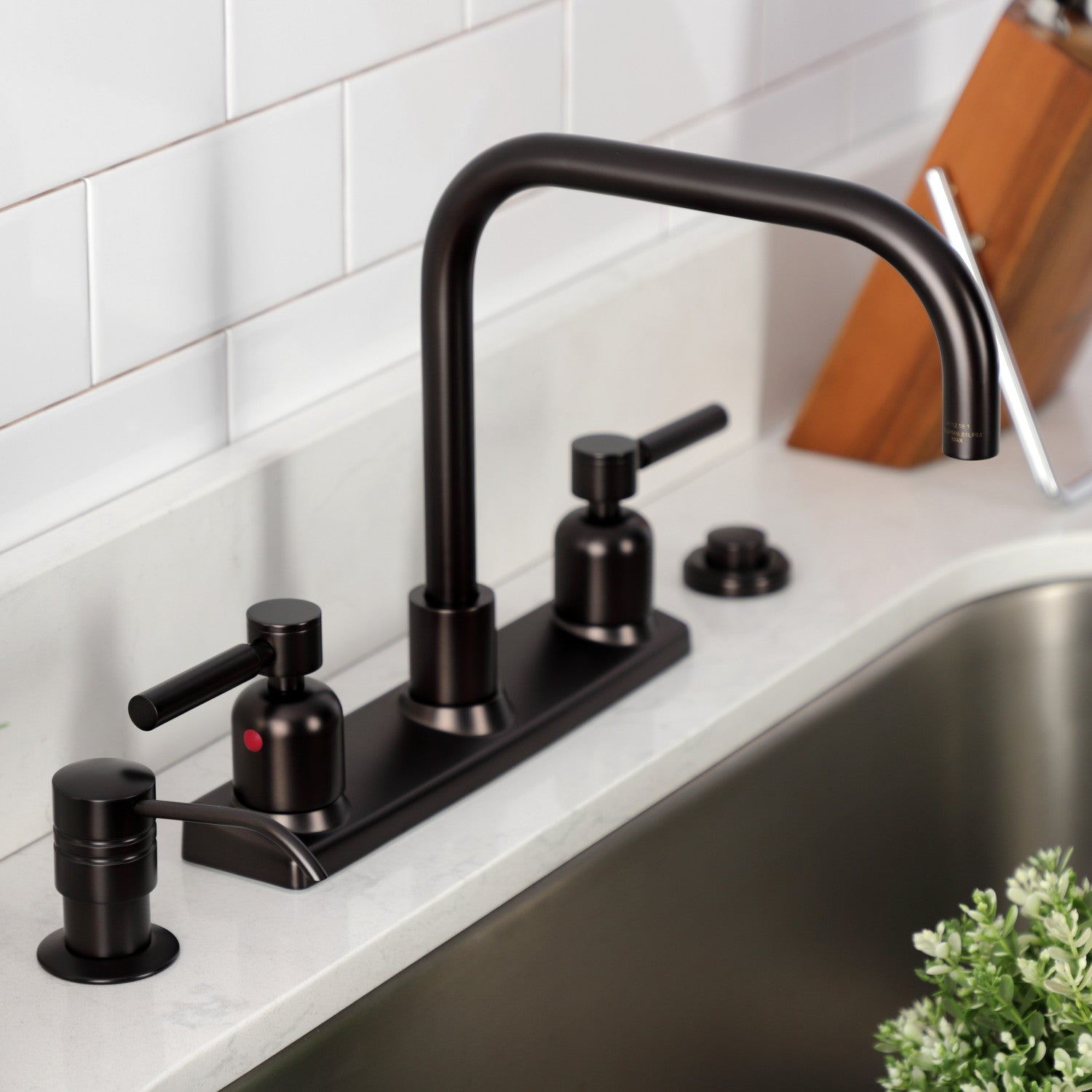 Kingston Sona FB2145DL - Concord Two-Handle 2-Hole 8" Centerset Kitchen Faucet, Oil Rubbed Bronze — thumbnail 3