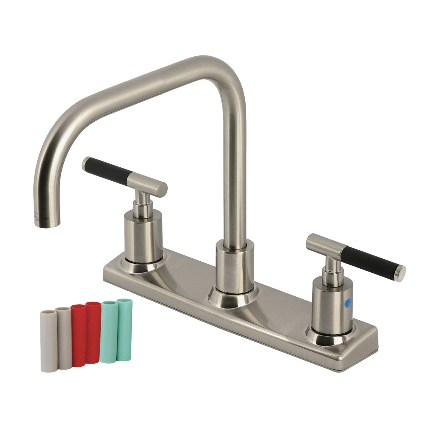 Kingston Sona FB2148CKL - Kaiser Two-Handle 2-Hole 8" Centerset Kitchen Faucet, Brushed Nickel