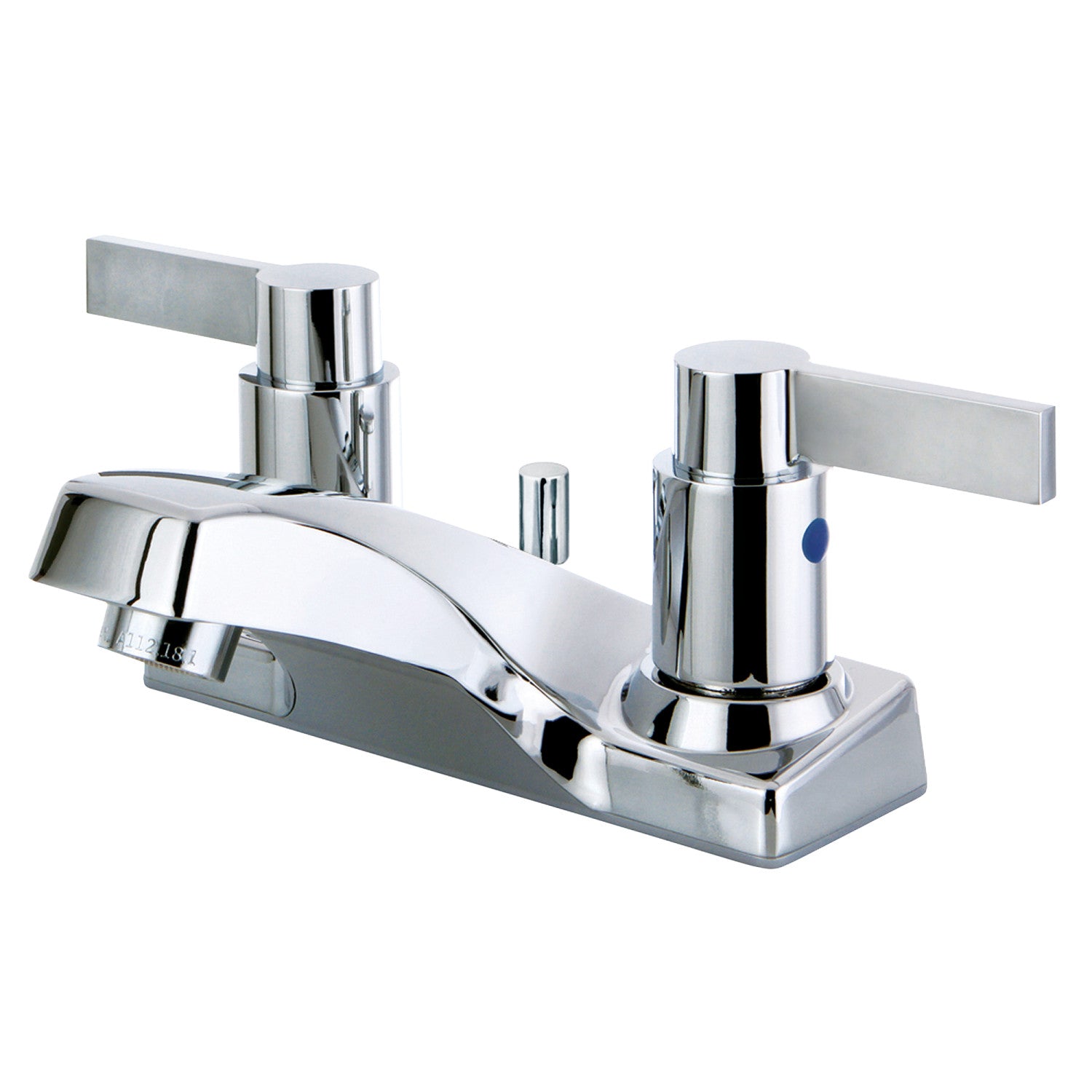 Kingston NuvoFusion FB2201NDL Double-Handle 3-Hole Deck Mount 4-Inch Centerset Bathroom Faucet with ABS Pop-Up Drain, Polished Chrome