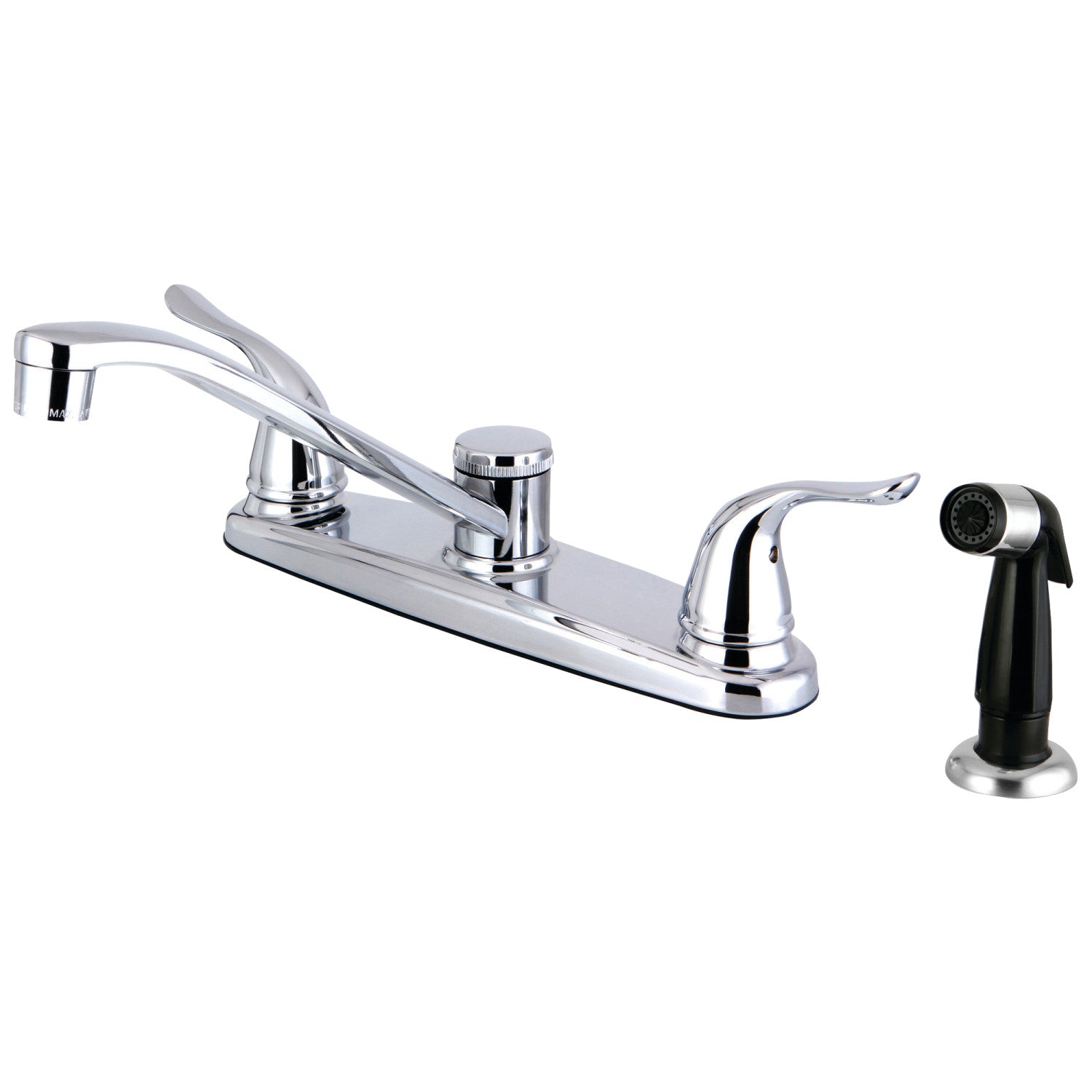 Kingston Yosemite FB2271YL Two-Handle 4-Hole 8" Centerset Kitchen Faucet with Side Sprayer, Polished Chrome