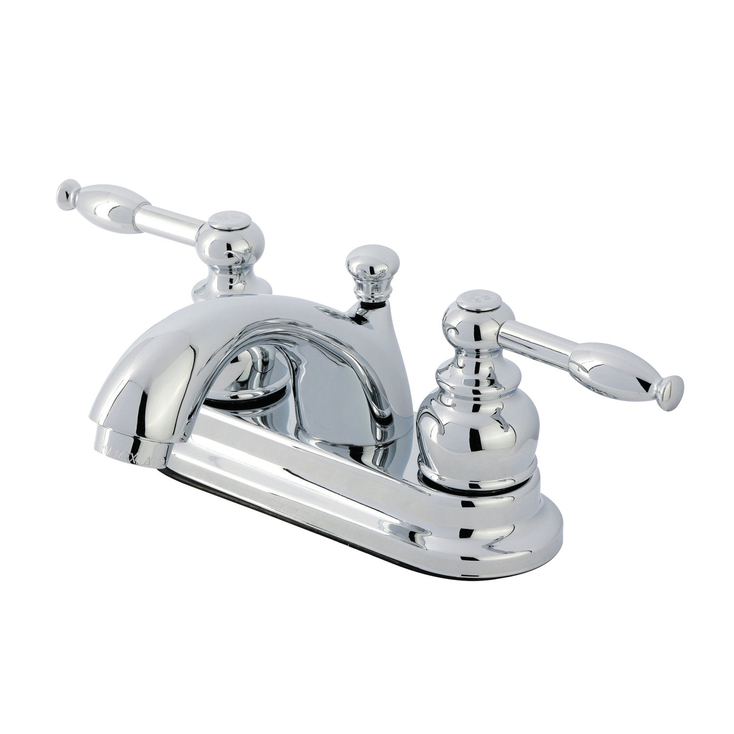 Kingston Tulare FB2601KL - Knight Double-Handle 3-Hole Deck Mount 4-Inch Centerset Bathroom Faucet with Pop-Up Drain, Polished Chrome