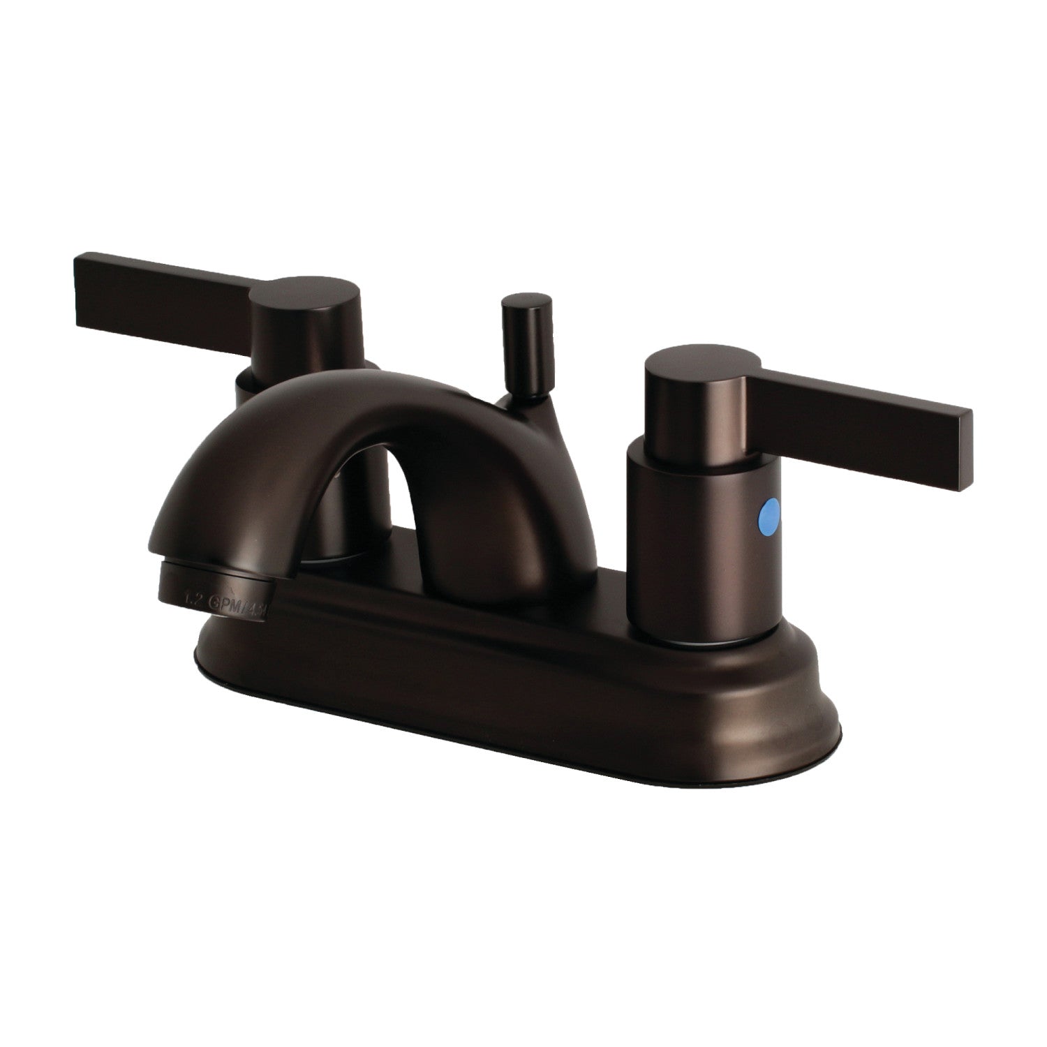 Kingston Tulare FB2605NDL - NuvoFusion Double-Handle 3-Hole Deck Mount 4-Inch Centerset Bathroom Faucet with Pop-Up Drain, Oil Rubbed Bronze