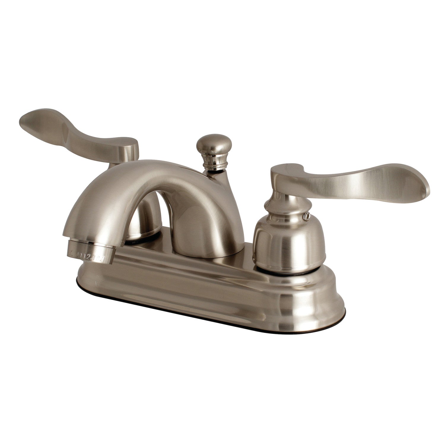 Kingston Tulare FB2608NFL - NuWave French Double-Handle 3-Hole Deck Mount 4-Inch Centerset Bathroom Faucet with Pop-Up Drain, Brushed Nickel